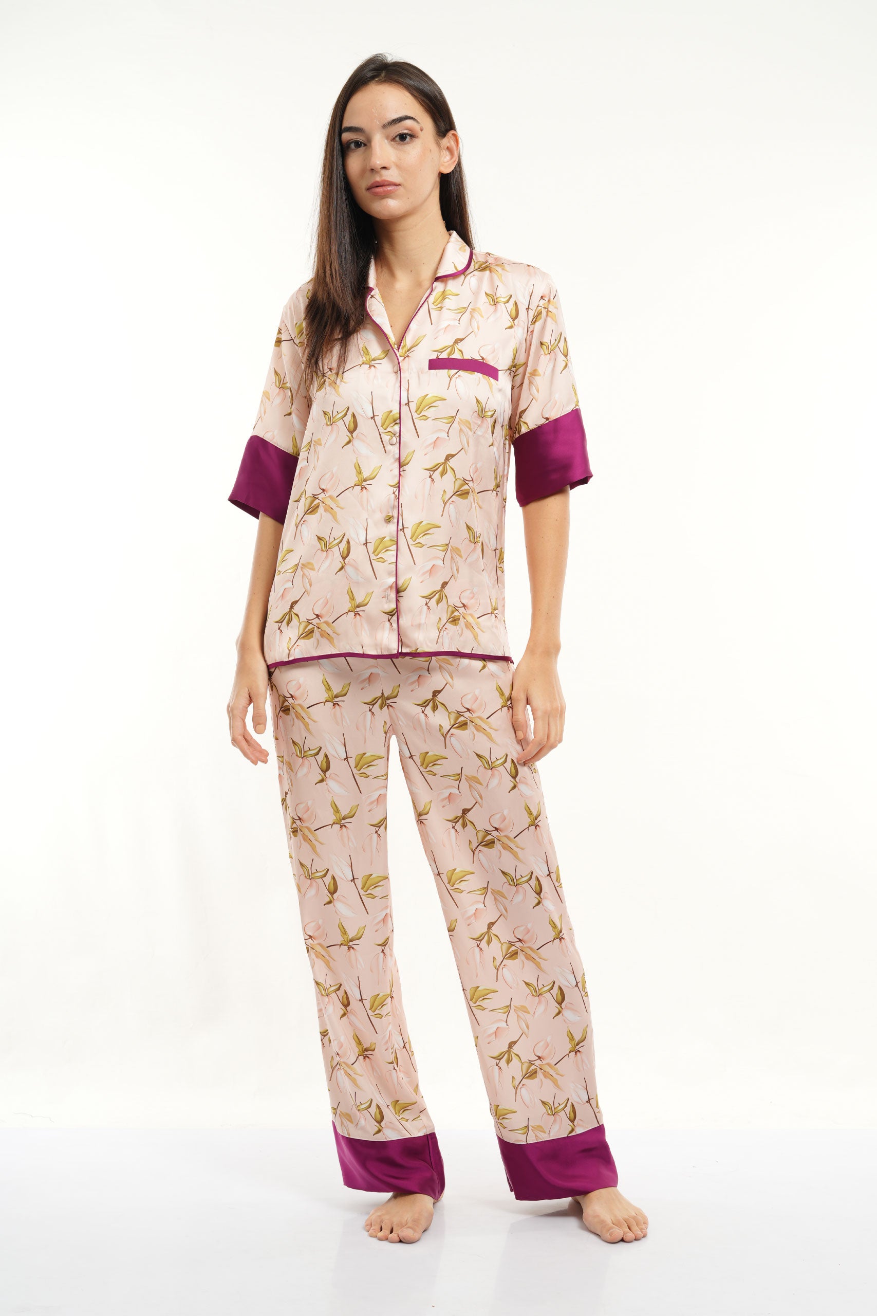 PJ S/S PANT SET - C.Flower AOP