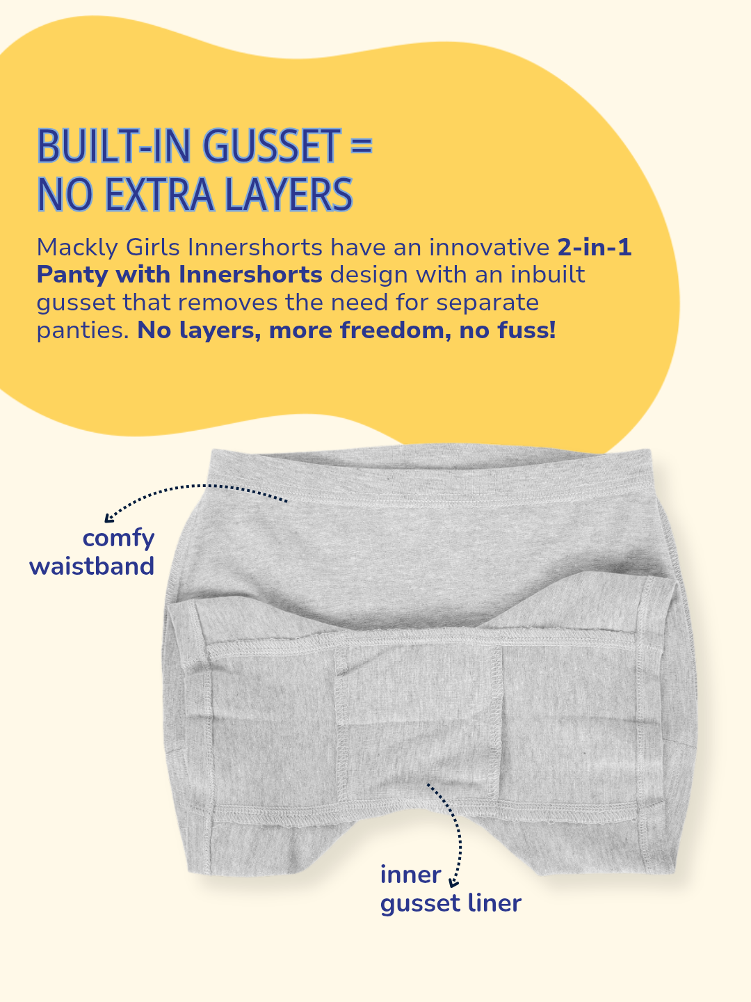 2-Pack Girls Inner Shorts - Black, White