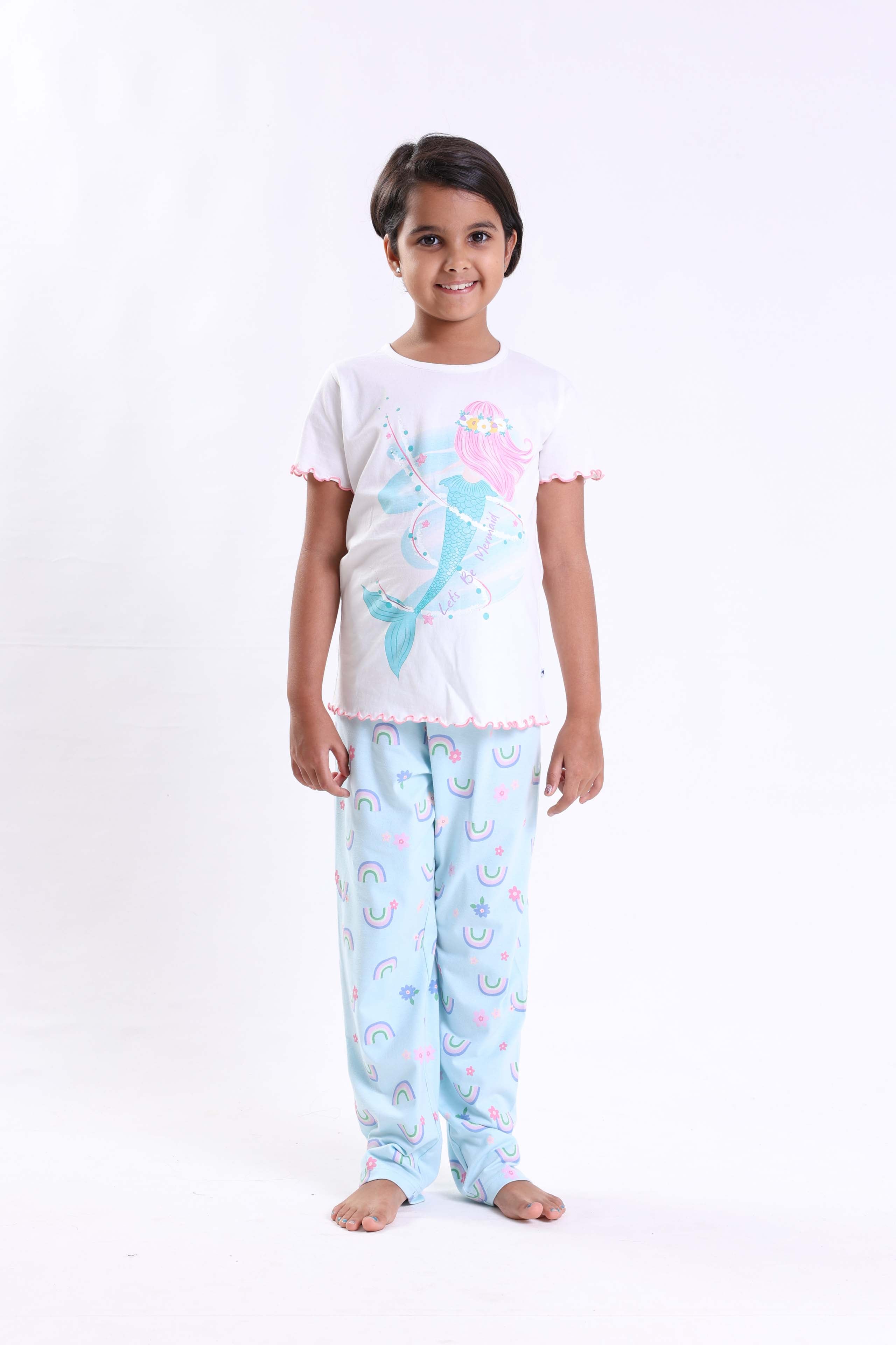 MERMAID - GIRLS SHORT SLEEVE PANT SET