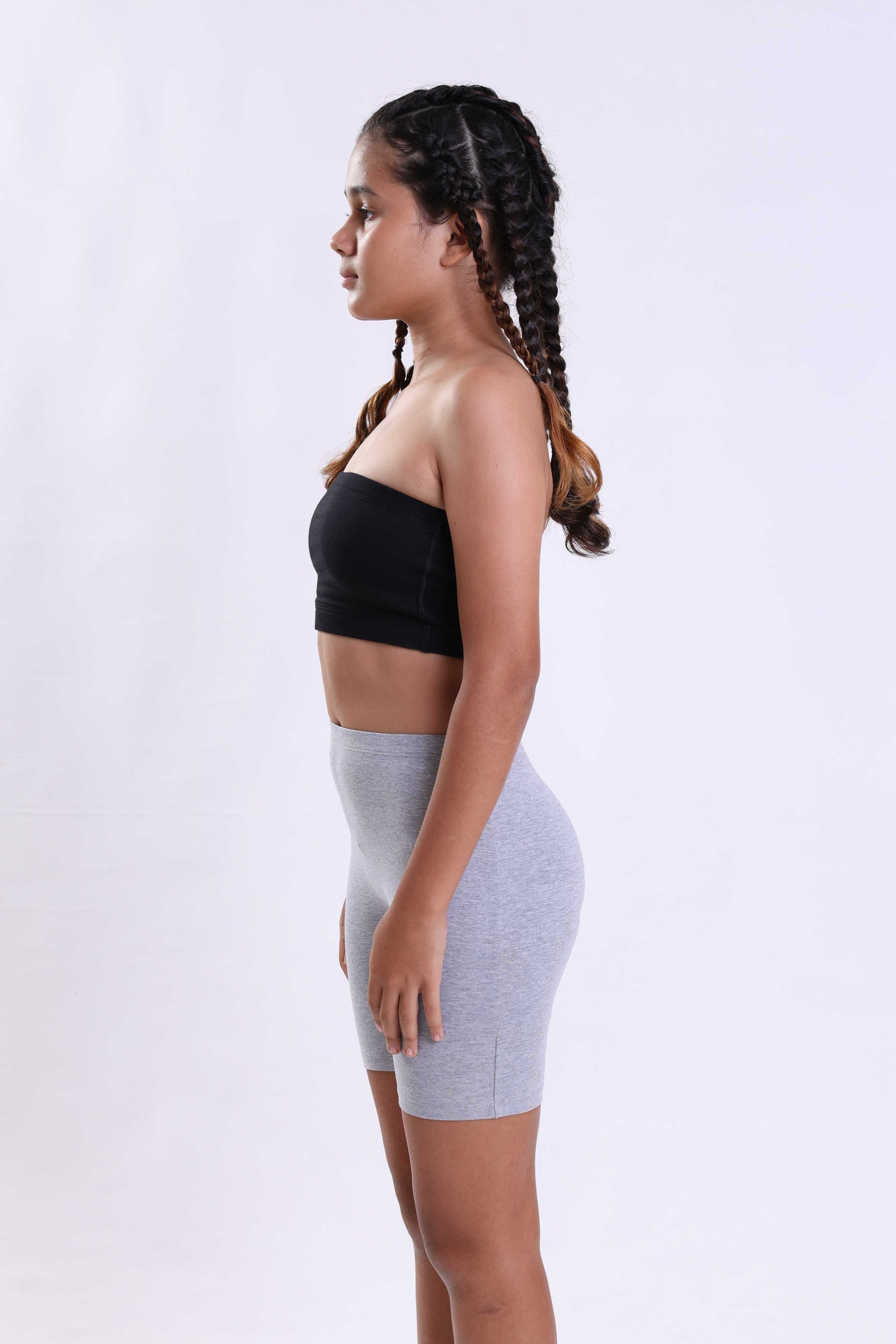 GREY MARL BLACK TUBE BRA - PACK OF 2