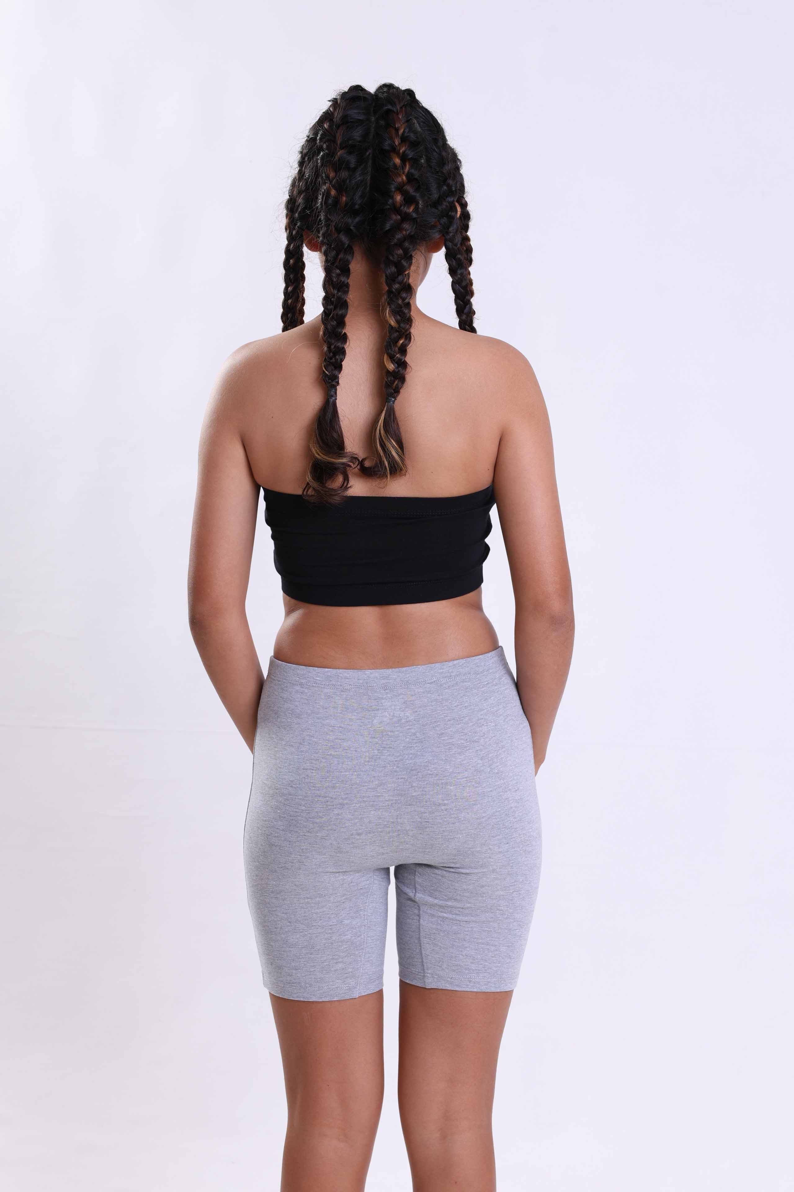 GREY MARL BLACK TUBE BRA - PACK OF 2