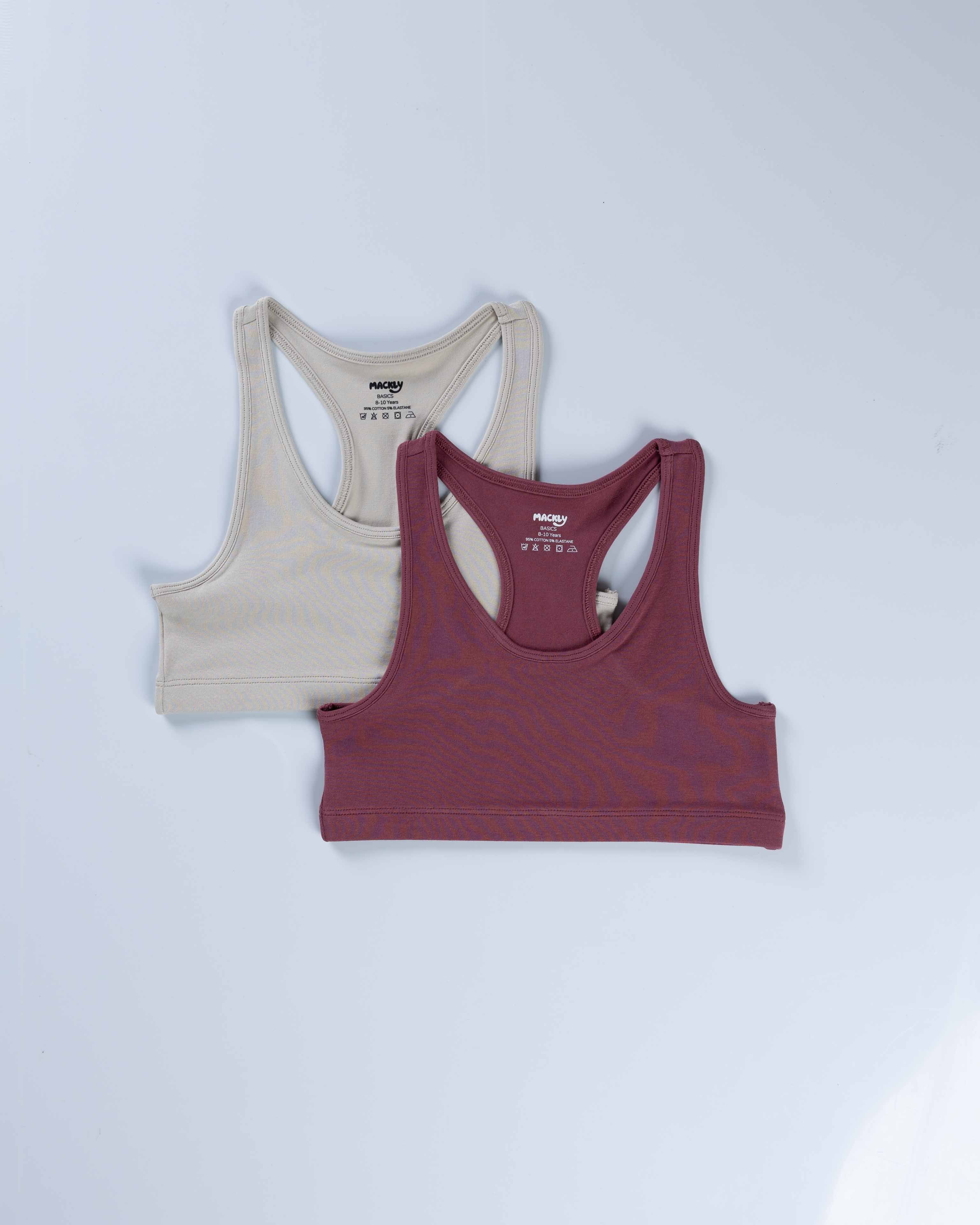 PLUMSOFT GIRLS RACER BACK TRAINER BRA - PACK OF 2