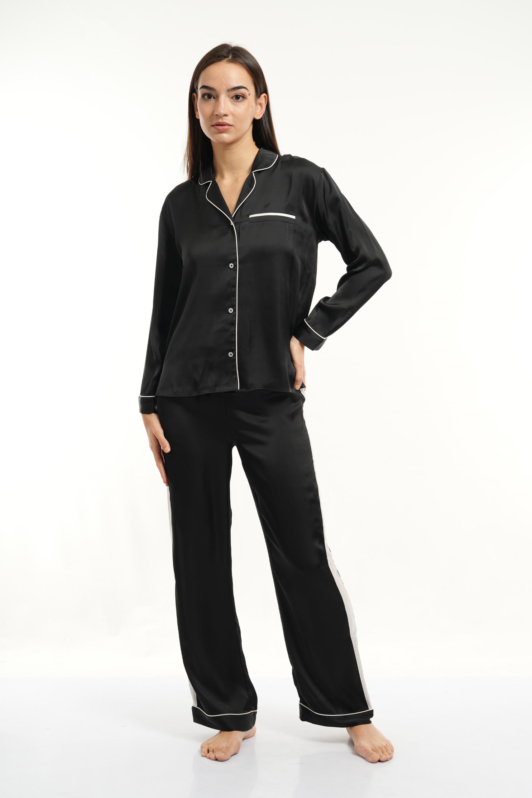 PJ L/S PANT SET - Black