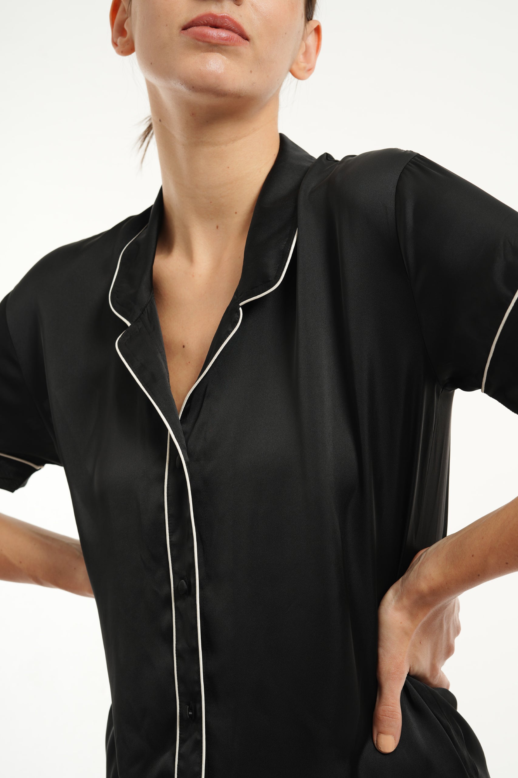 PJ S/S SHORT SET - BLACK