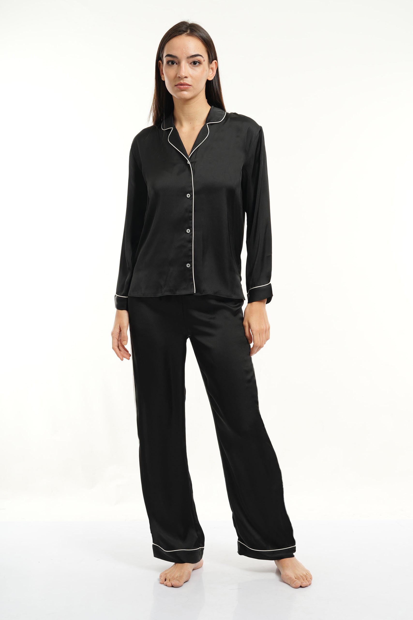 PJ L/S PANT SET - BLACK