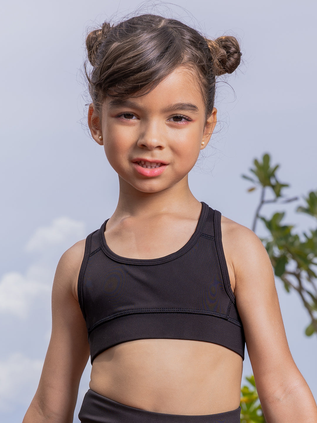 GIRLS' BLACK SPORTS BRA