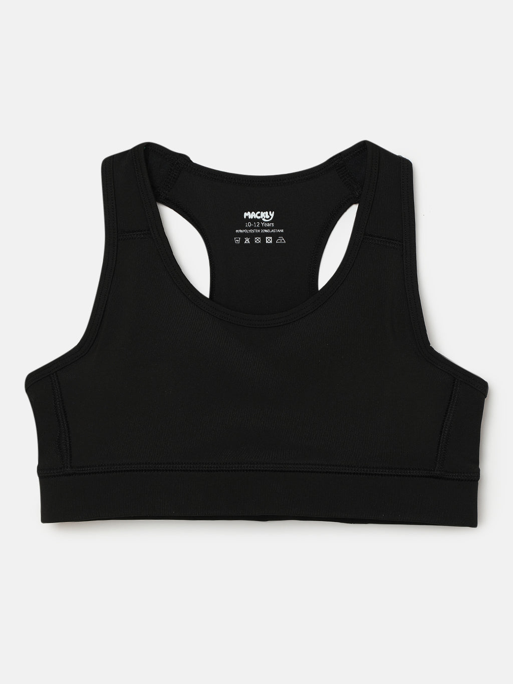 GIRLS' BLACK SPORTS BRA