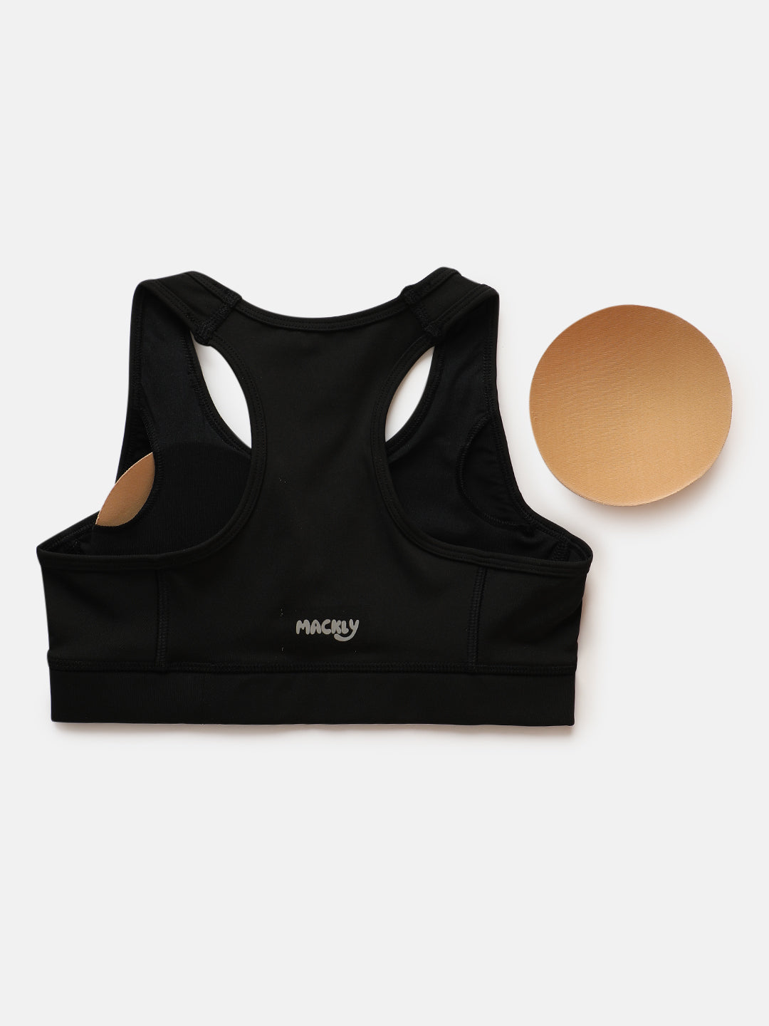 GIRLS' BLACK SPORTS BRA
