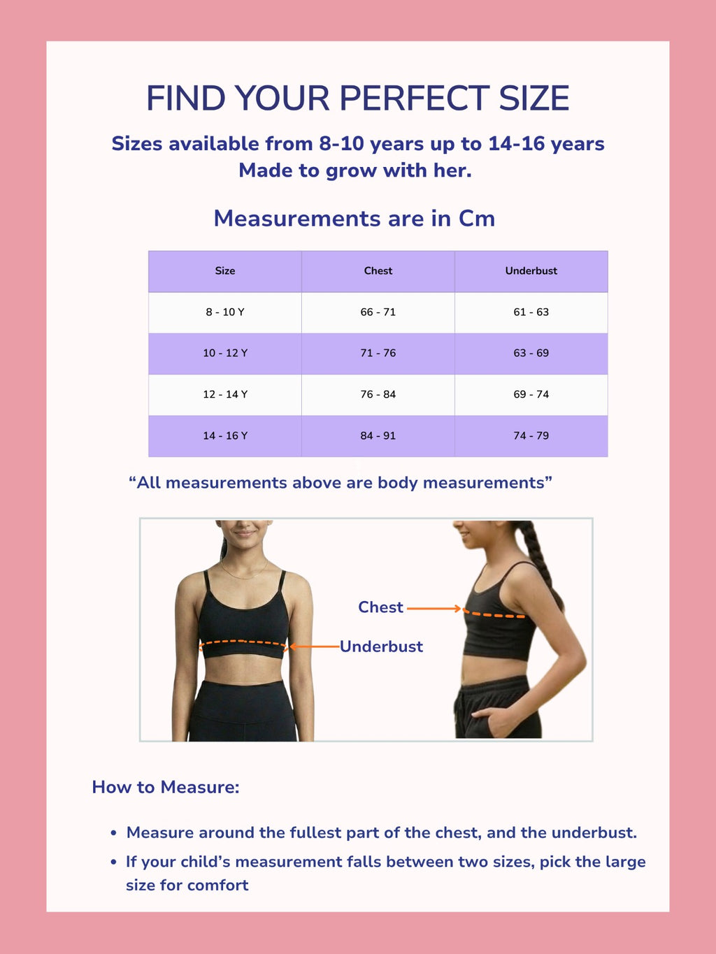 PINK GIRLS FIRST BRA CROP TOP