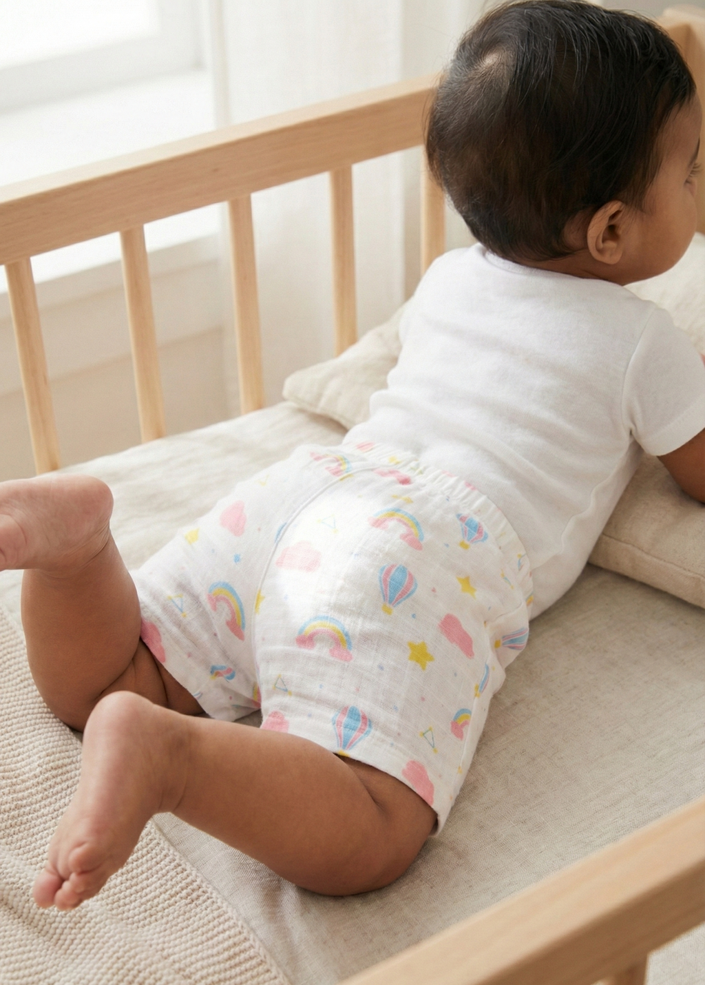 GIRLS RAINBOW MUSLIN SHORT