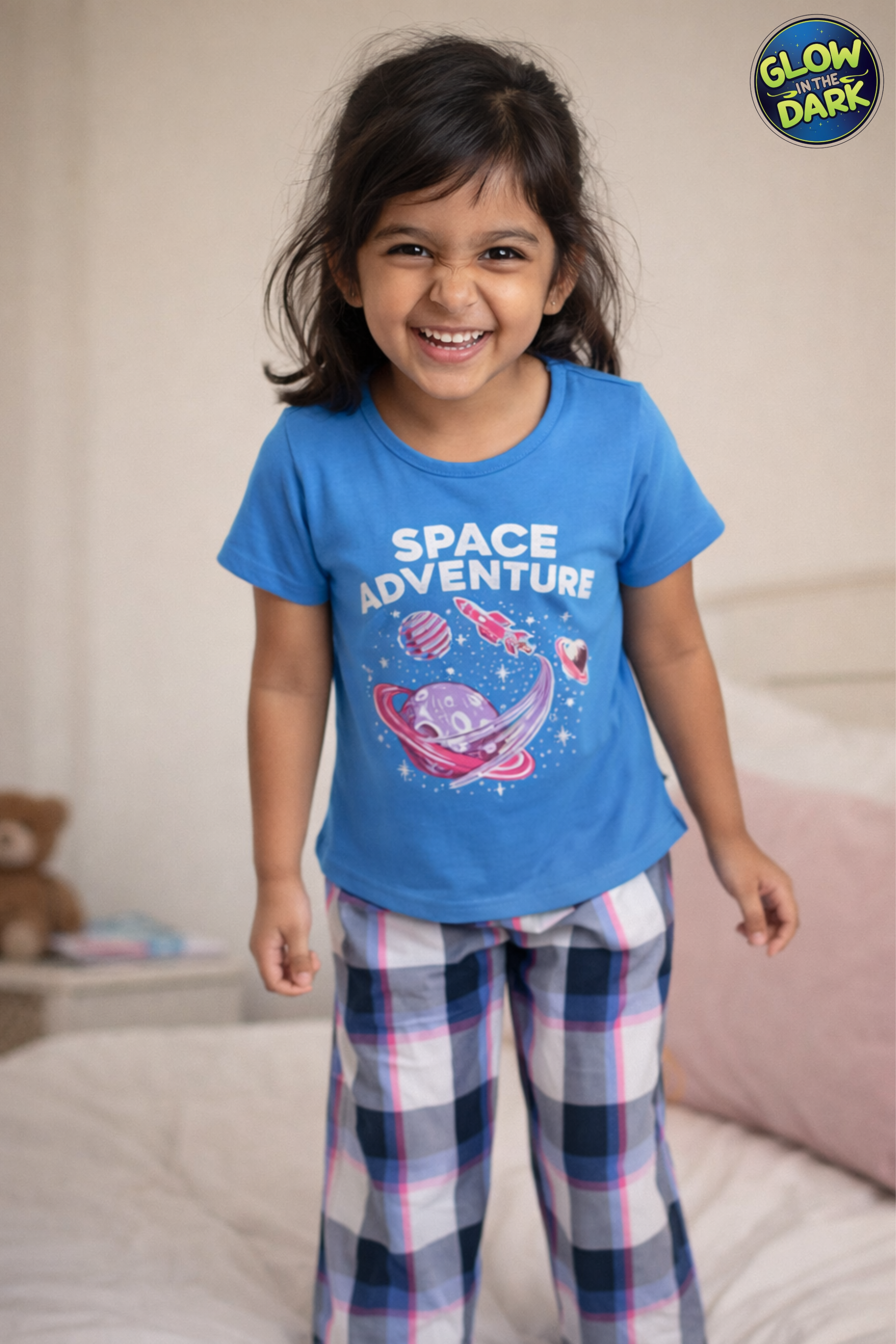 SPACE ADVENTURE GIRLS SHORT SLEEVE PANT SET