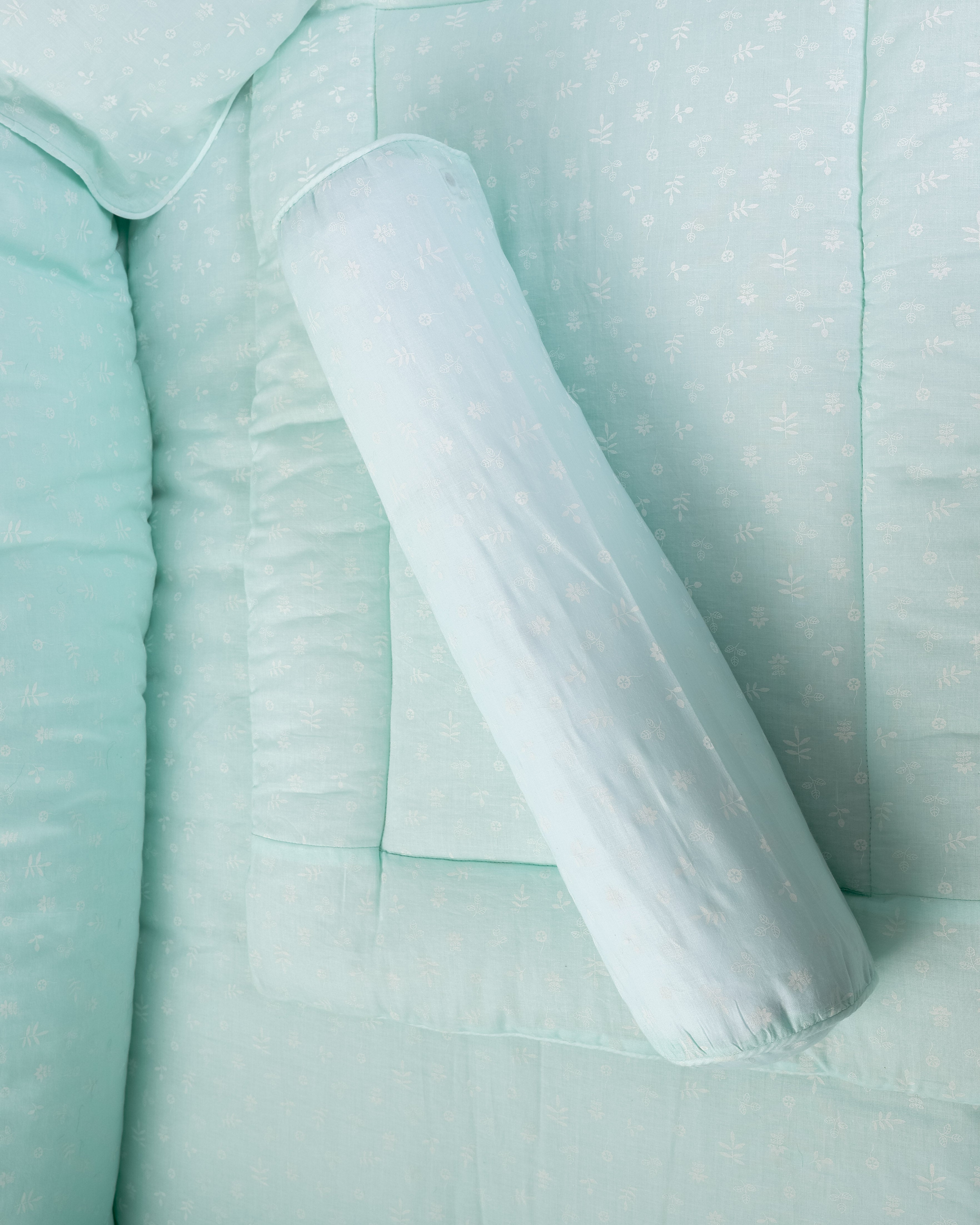 Unisex Green Bolster Pillow Cover