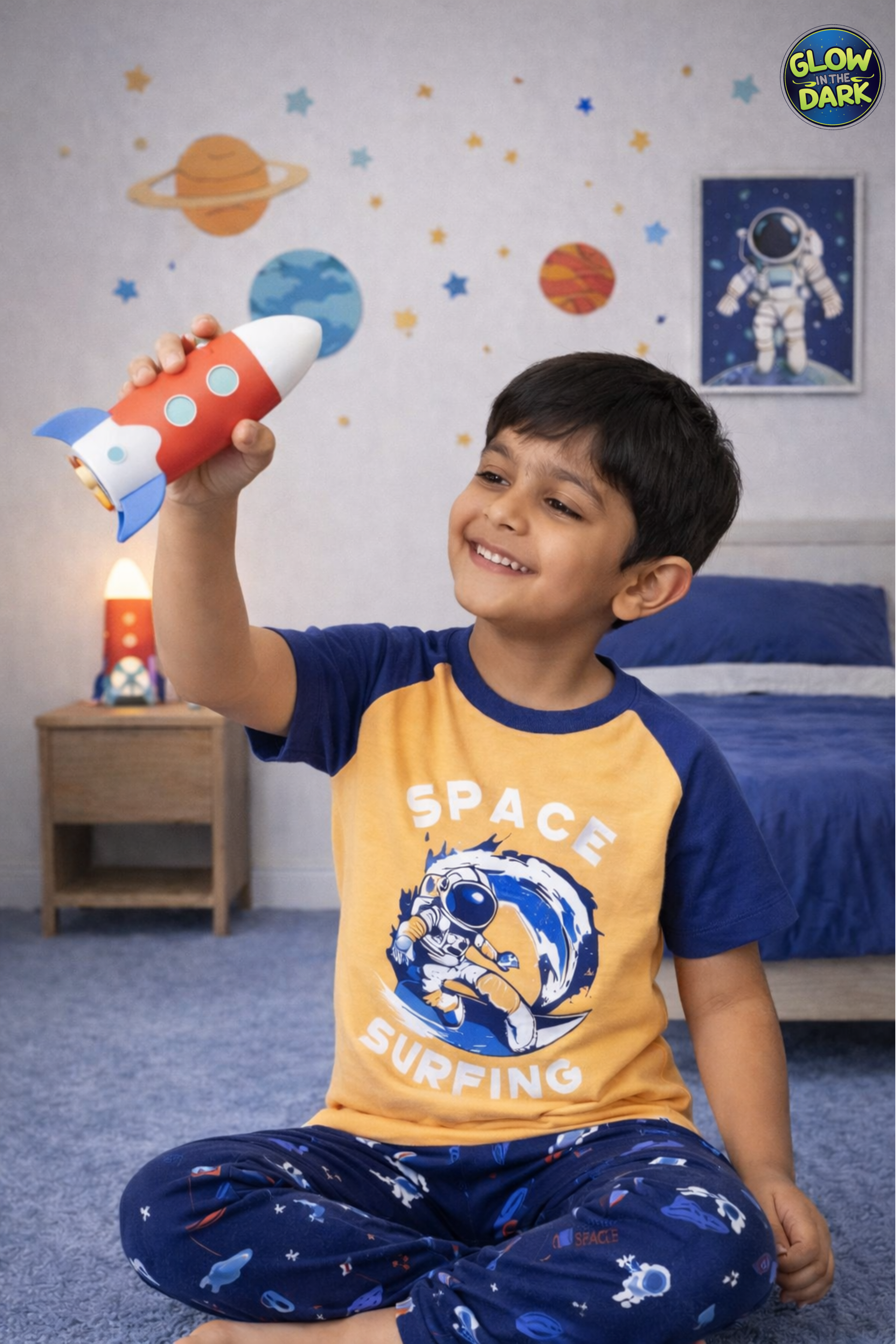 SPACE SURFING BOYS SHORT SLEEVE PANT SET