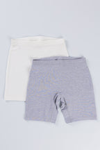 WHITE GREY MARL GIRLS INNER SHORT  - PACK OF 2