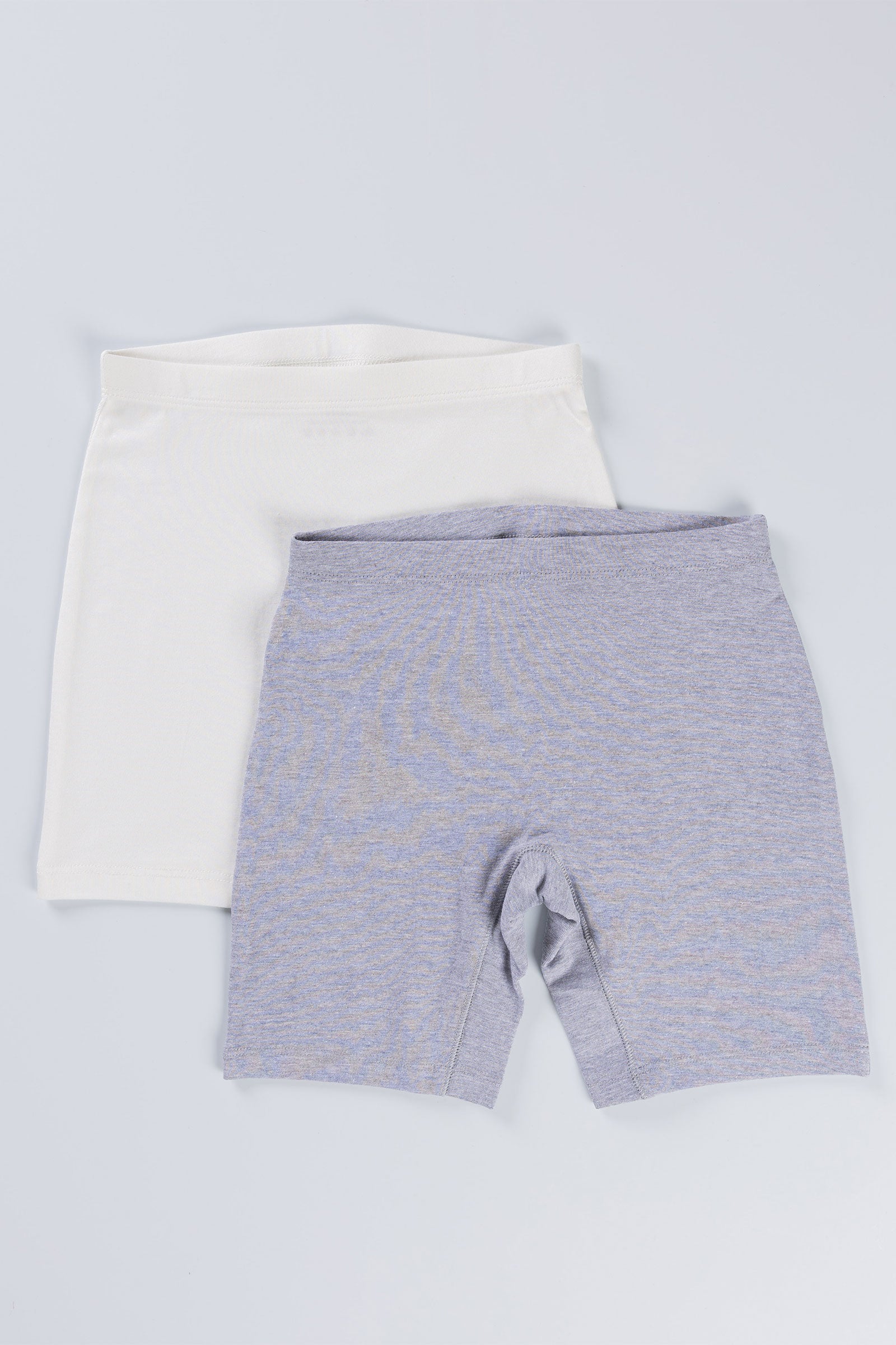 WHITE GREY MARL GIRLS INNER SHORT  - PACK OF 2