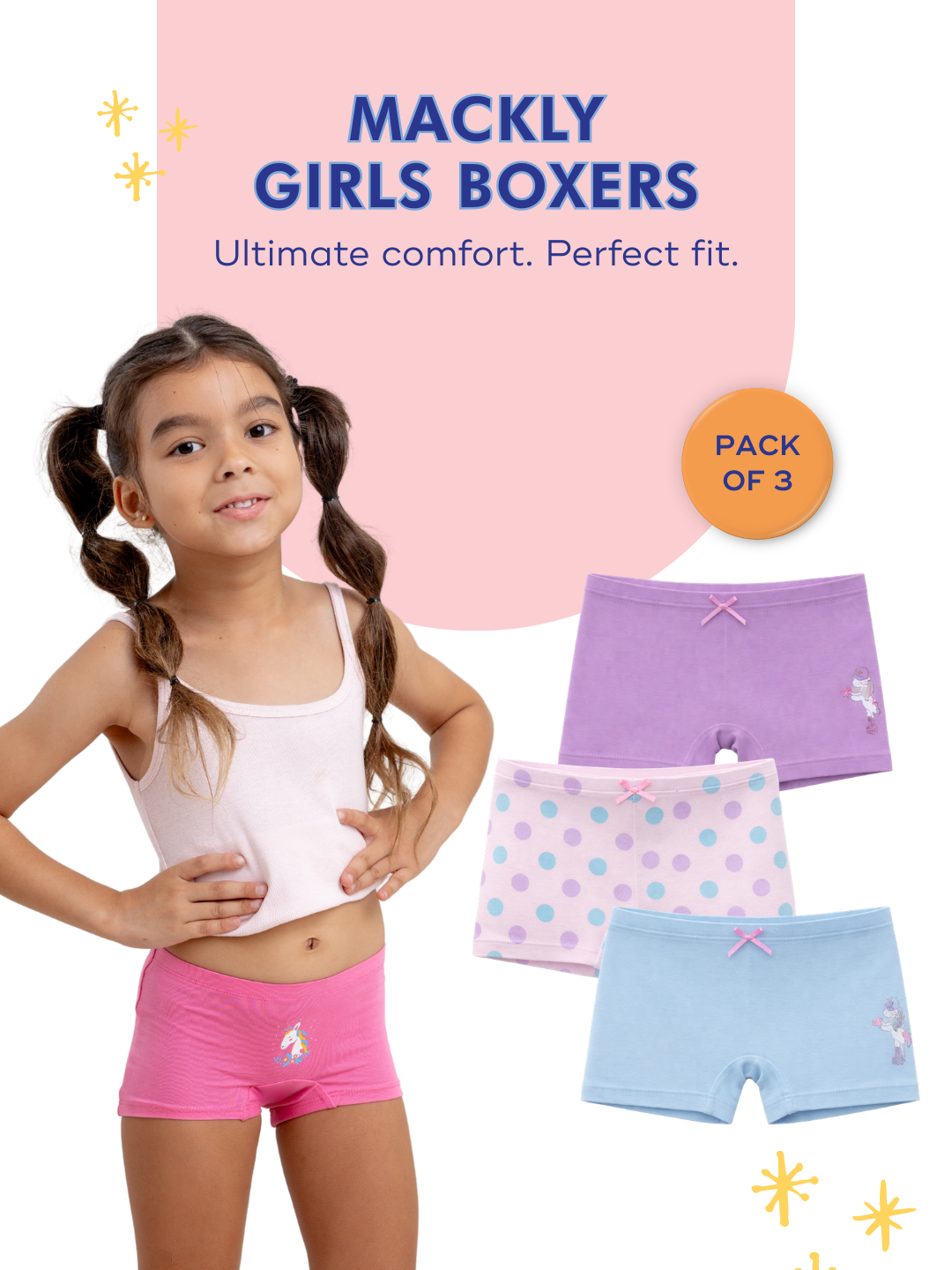 SKATER UNICORN KIDS GIRLS BOXER