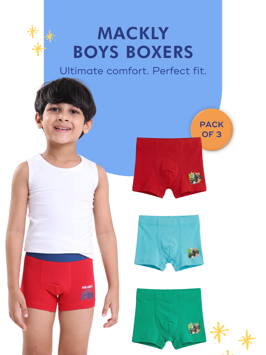 MONSTER RIDE BOYS BOXER - 3 PAC