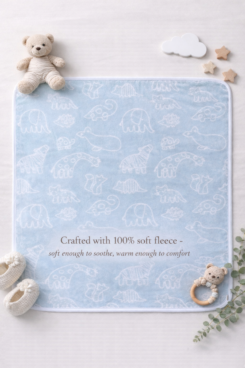 BLUE ANIMAL FLEECE BLANKET