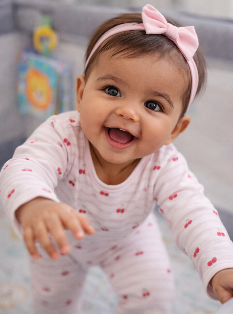 GIRLS CHERRY HEART LONG SLEEVE PANT SET