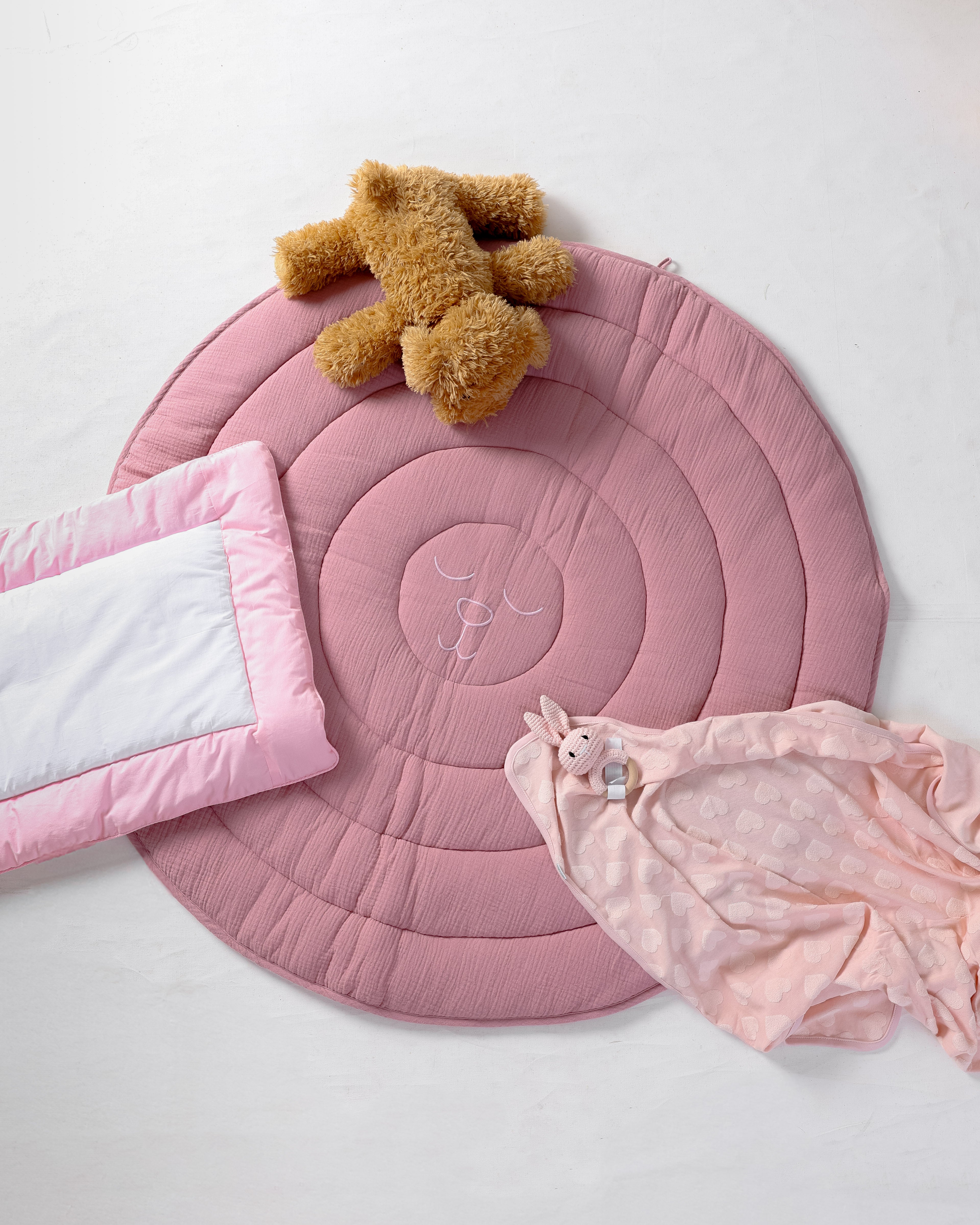 Baby Essential Pink Muslin Play Mat