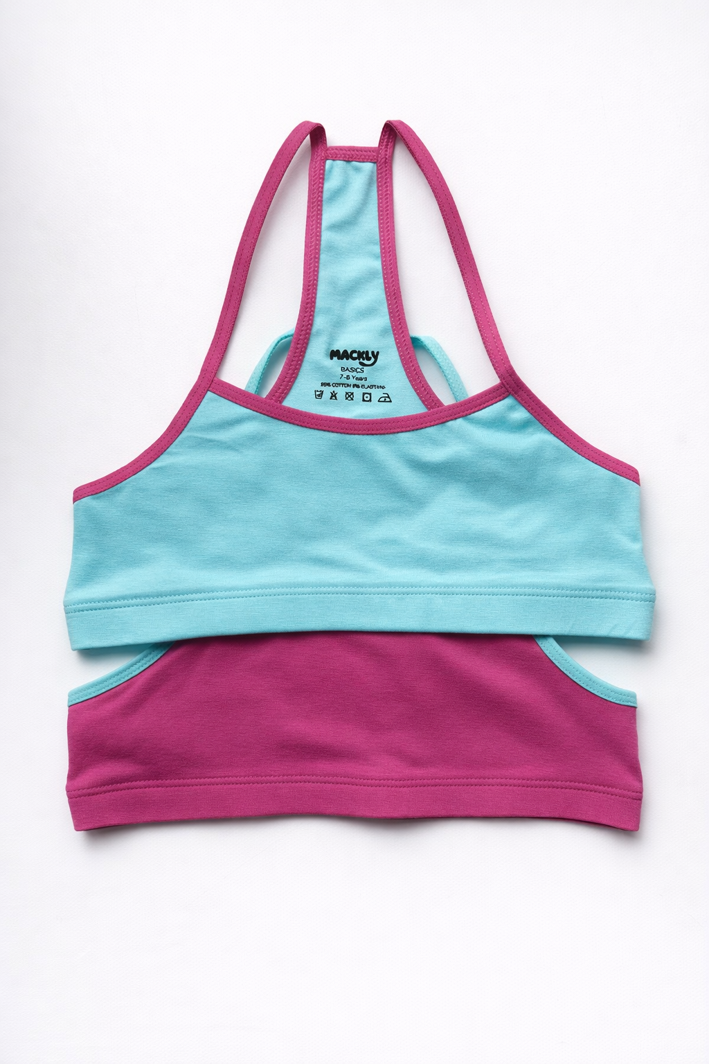 PINK & BLUE GIRLS SPAGHETTI STRAP TRAINER BRA – 2 PACK