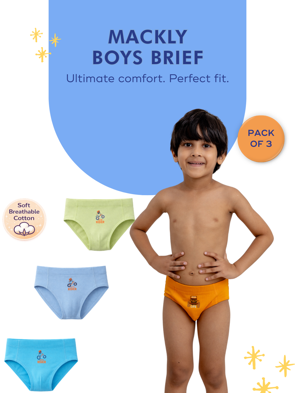 MINI RIDER BOYS BRIEF – 3 PACK