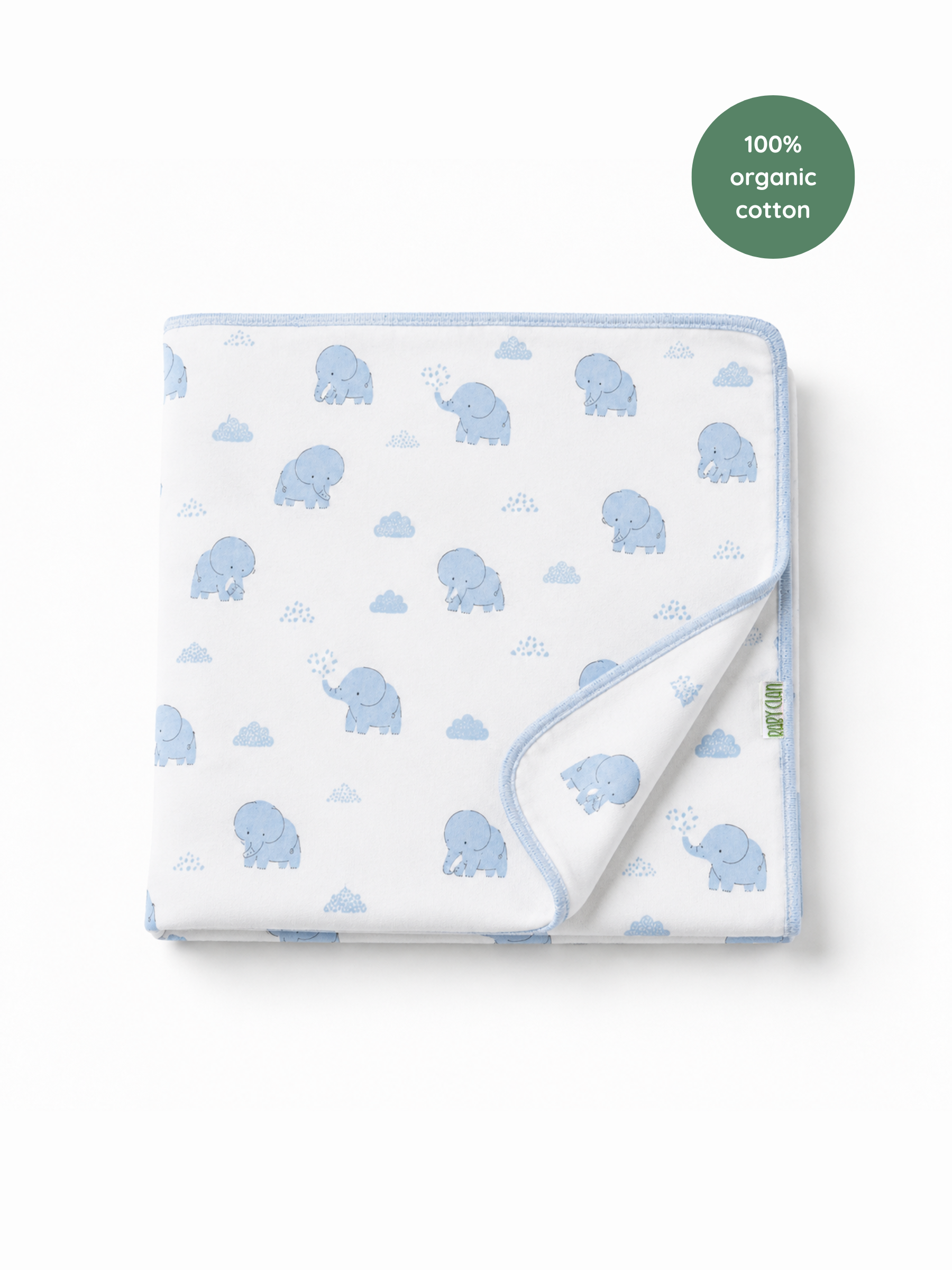 BLUE ELEPHANT COTTON BLANKET