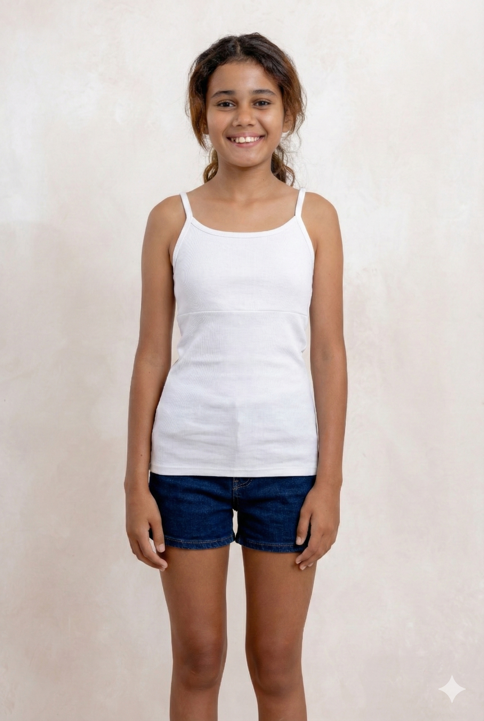 WHITE PADDED CAMISOLE – GIRLS
