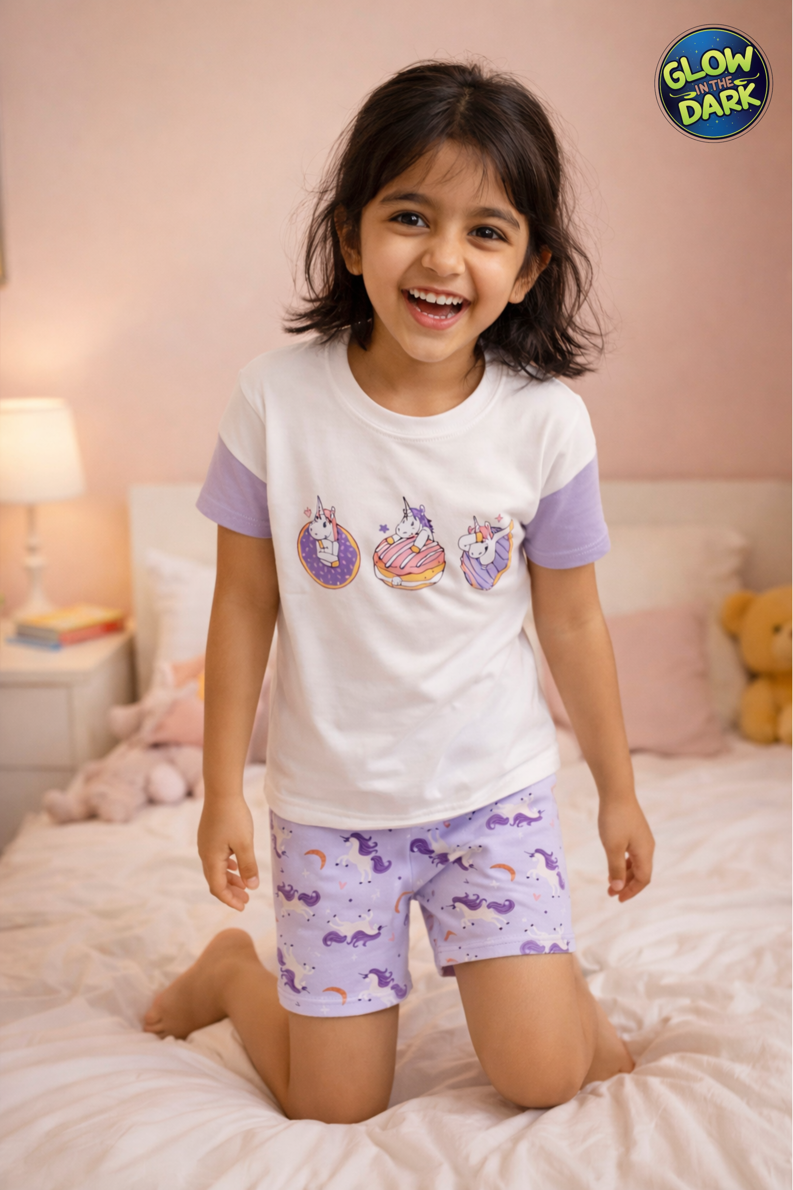 DOUGHNUT UNICORN – GIRLS SHORT SLEEVE SHORT SET