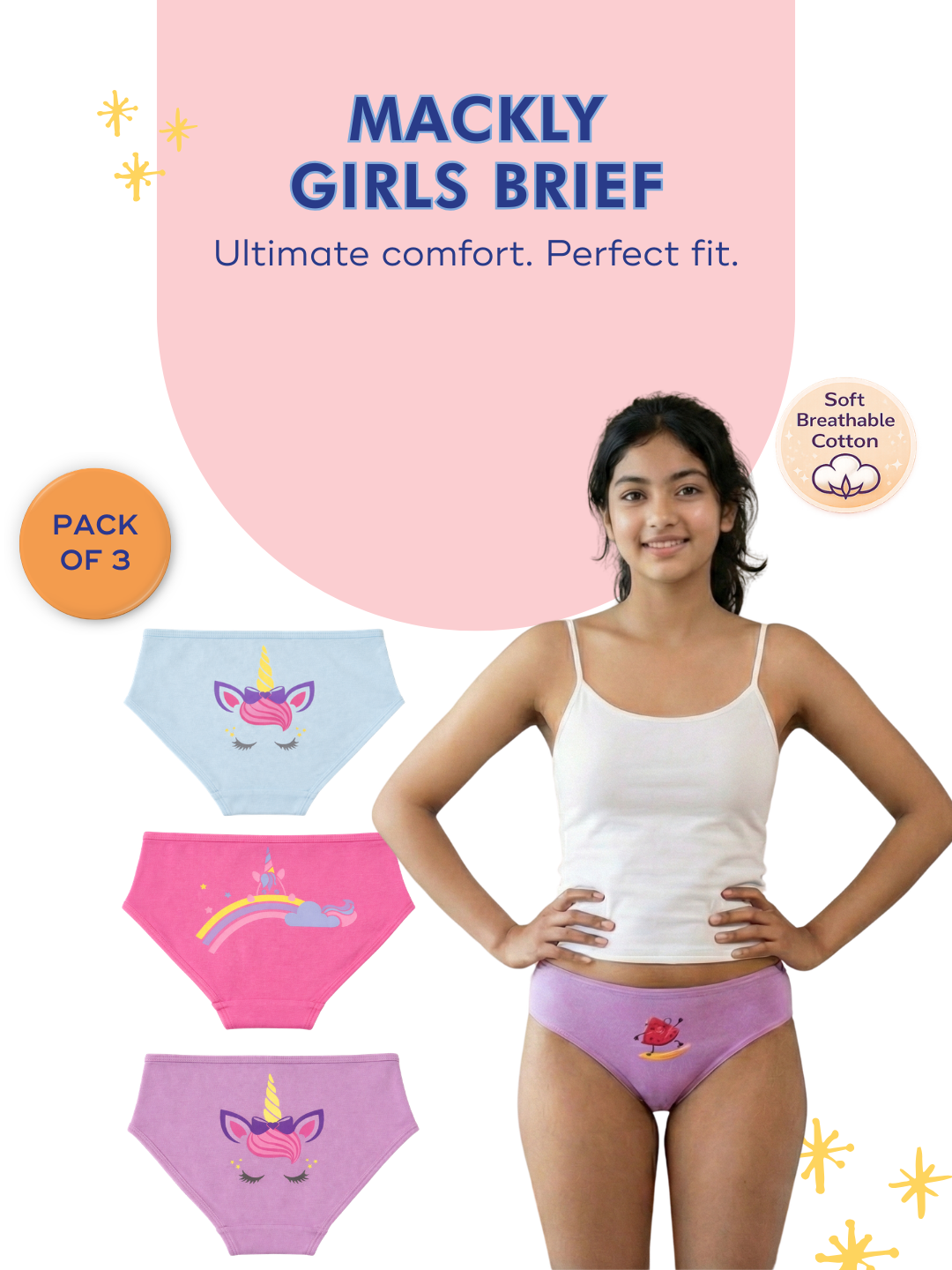 UNICORN GIRLS CLASSIC FIT BRIEF