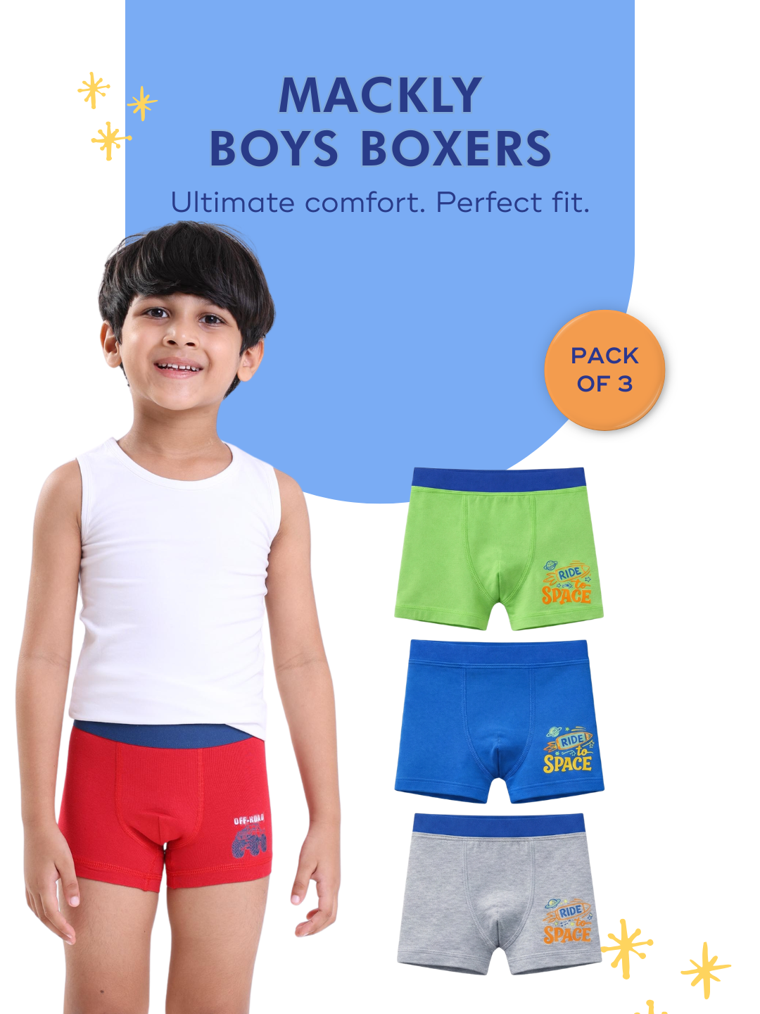RIDE TO SPACE BOYS BOXER – 3 PACK
