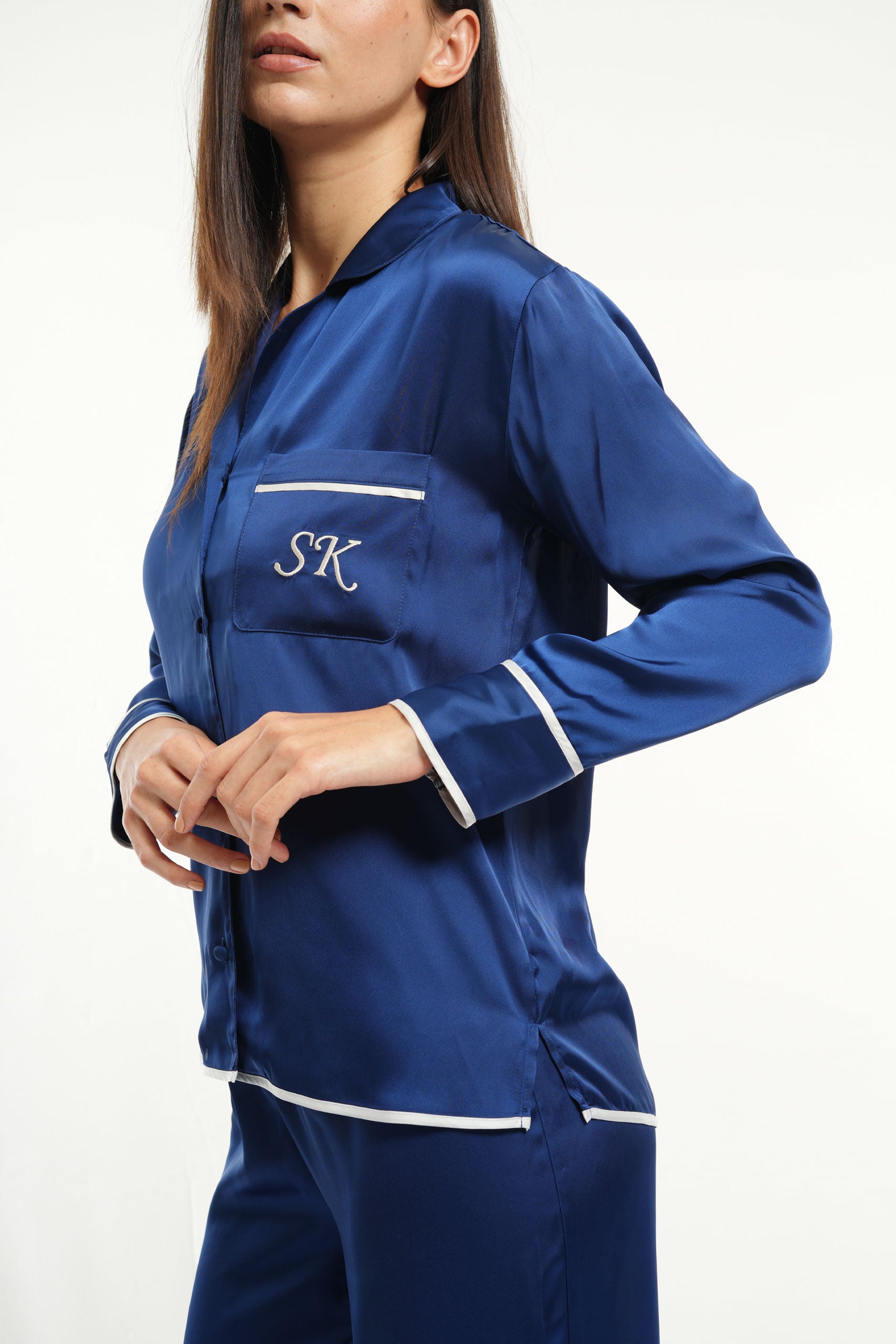 PJ L/S PANT SET - Navy Blue