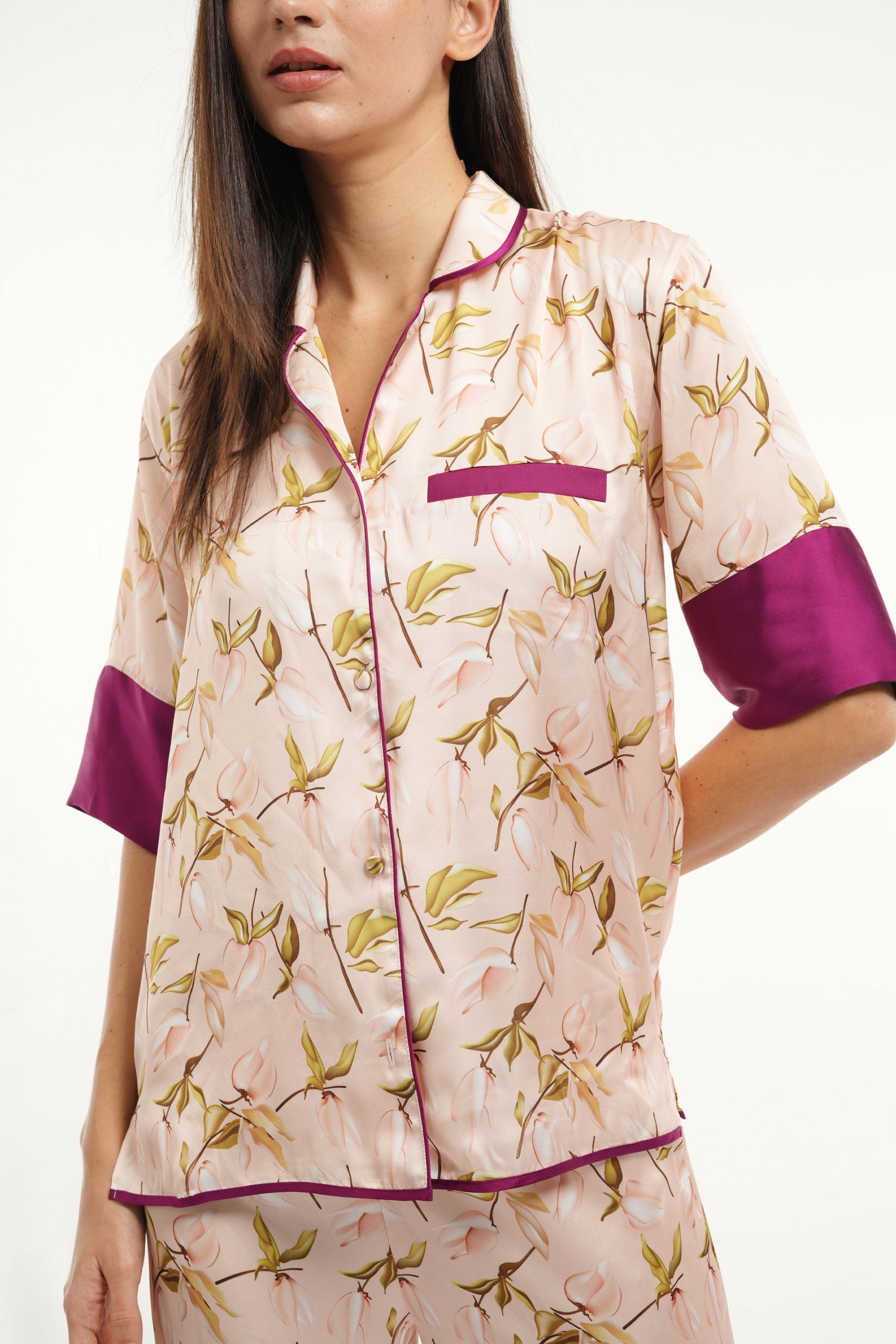 PJ S/S PANT SET - C.Flower AOP