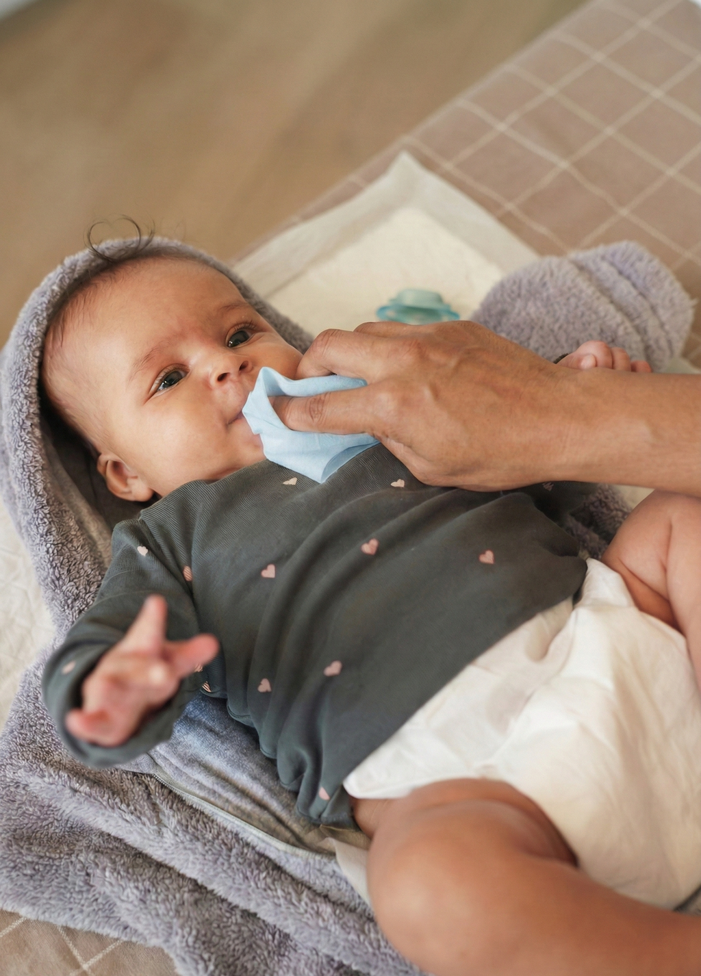 BLUE MUSLIN MOUTH WIPE – 2 PCS SET