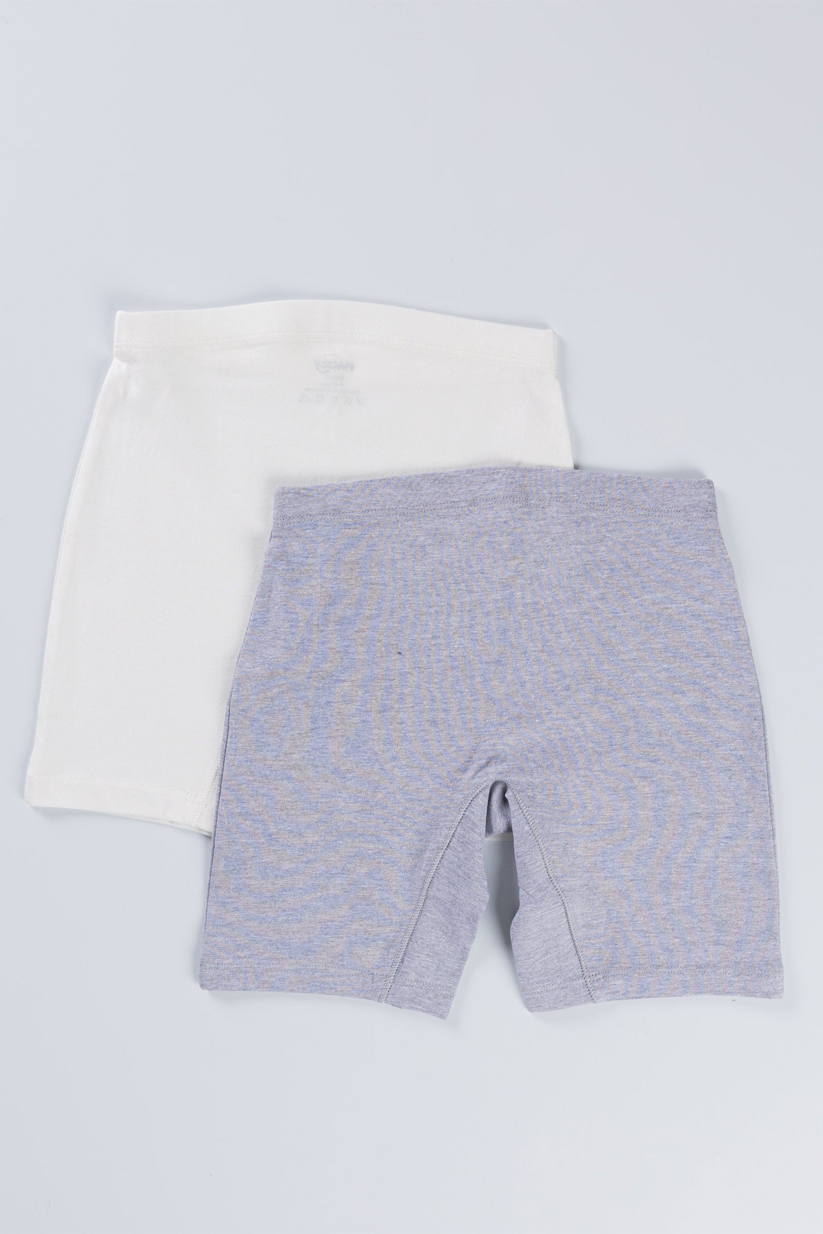 WHITE GREY MARL GIRLS INNER SHORT  - PACK OF 2