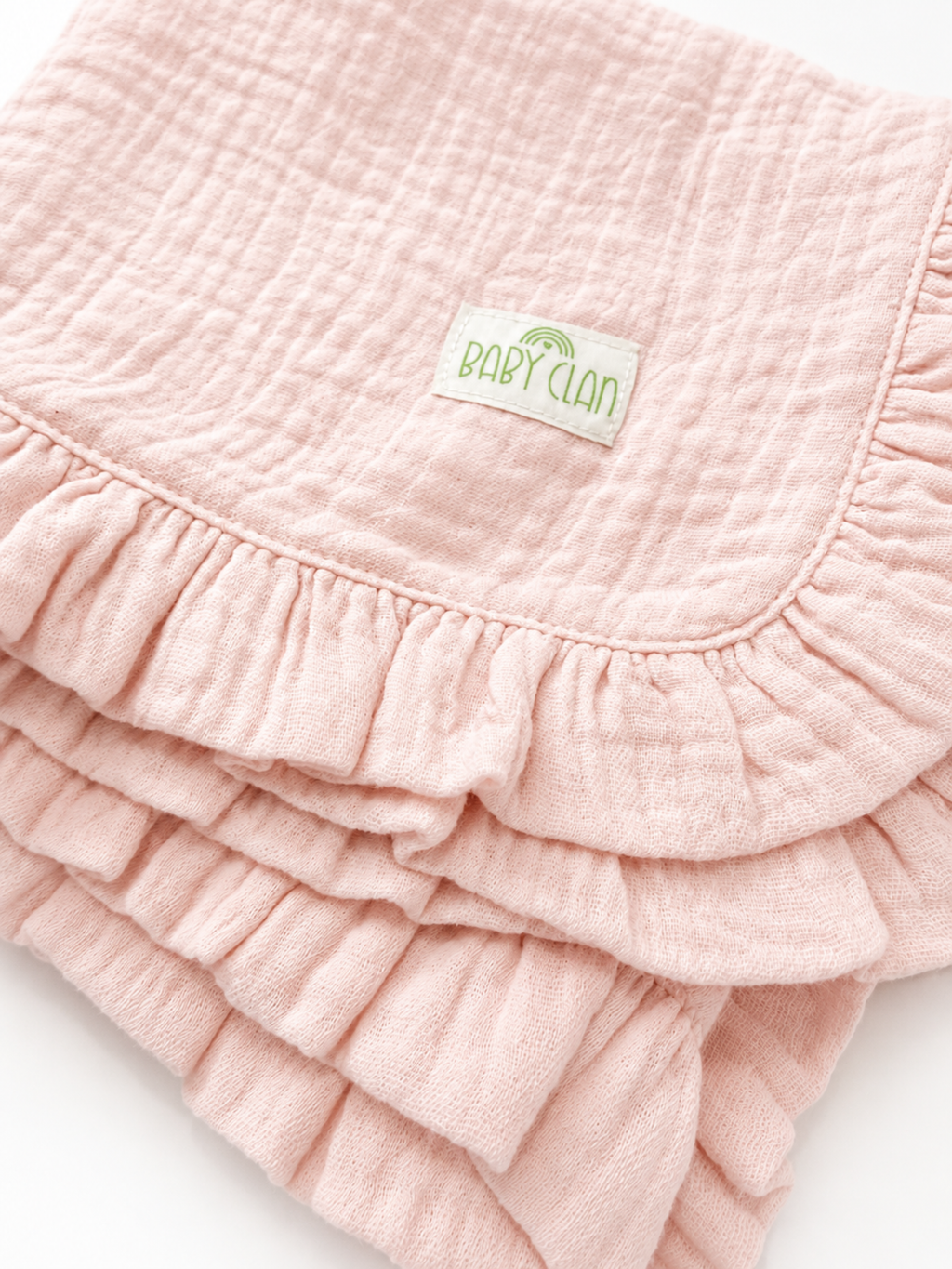 PINK FRILLED MUSLIN BLANKET