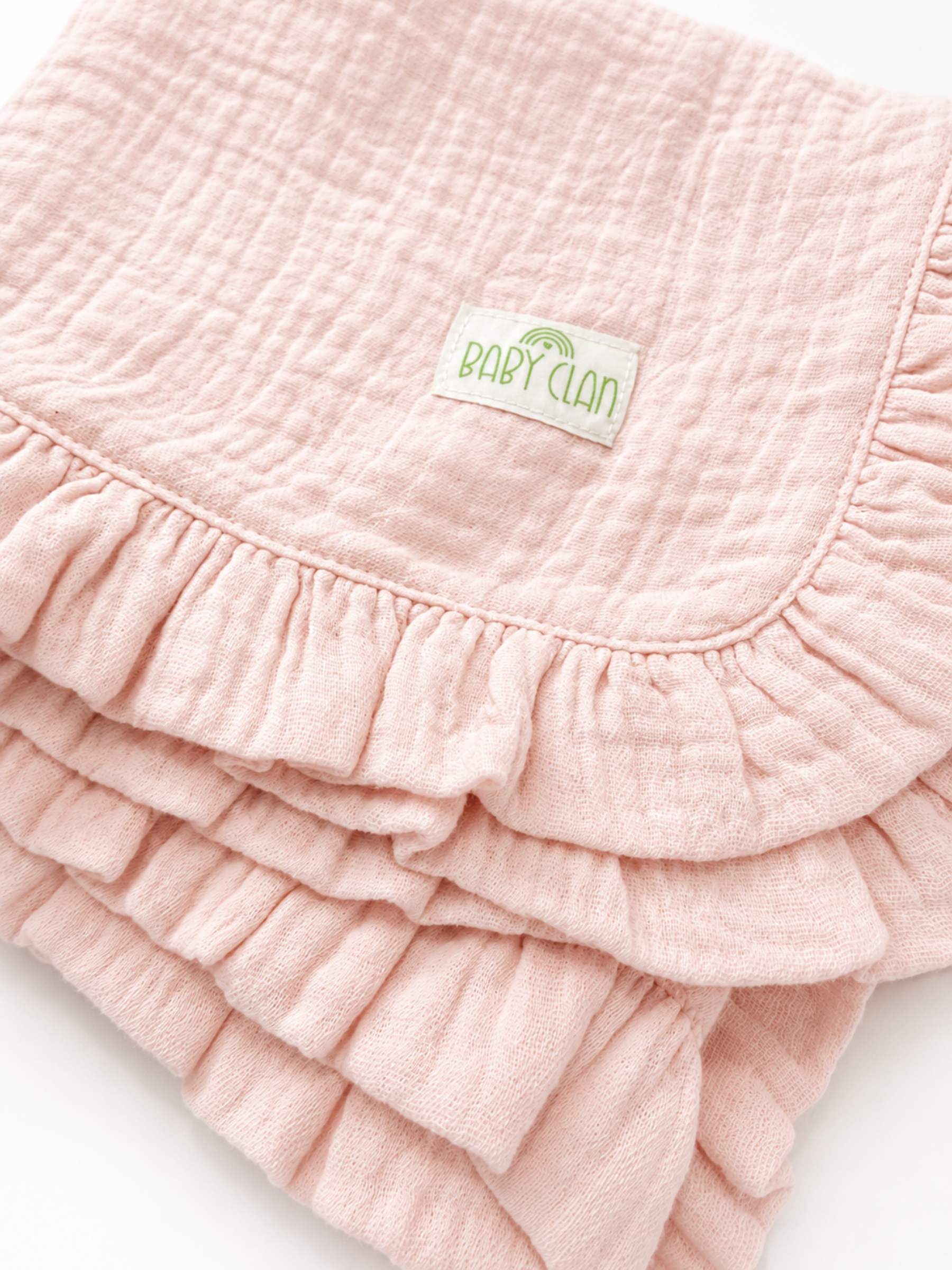 PINK FRILLED MUSLIN BLANKET