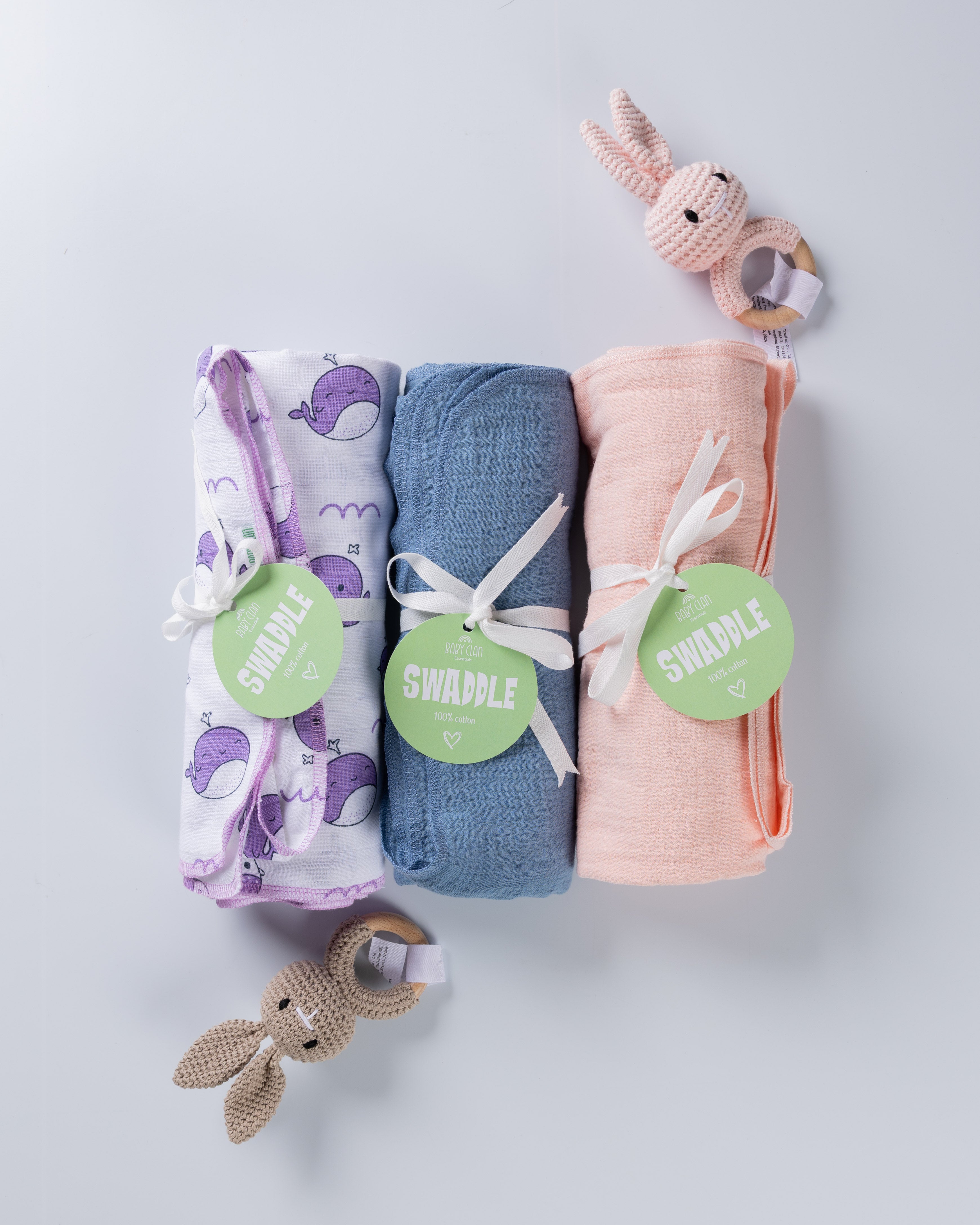 Baby Essential Peach Muslin Swaddle