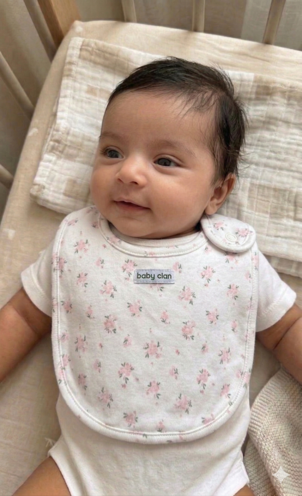 GIRLS ROSE FLOWER BABY BIB