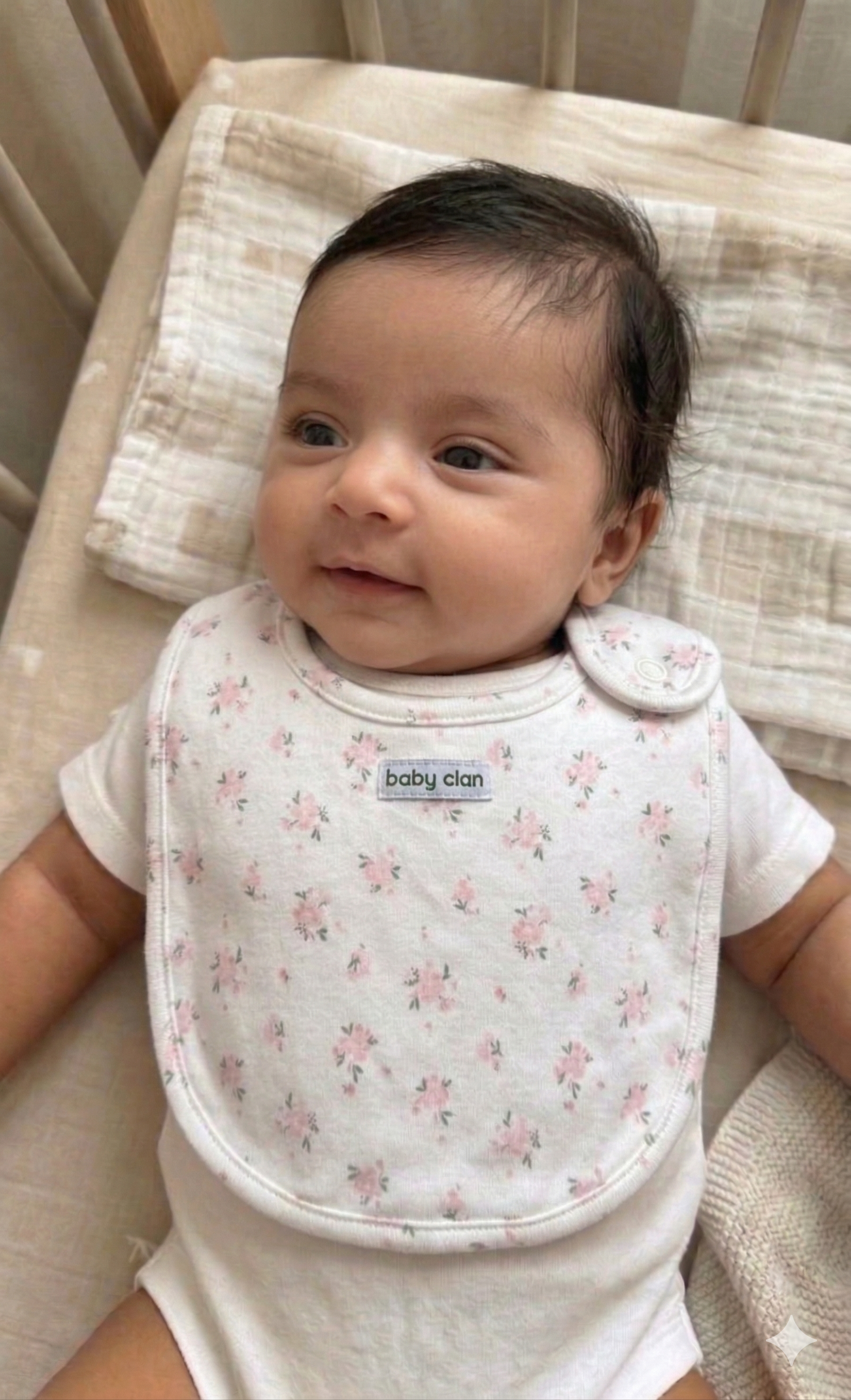 GIRLS ROSE FLOWER BABY BIB