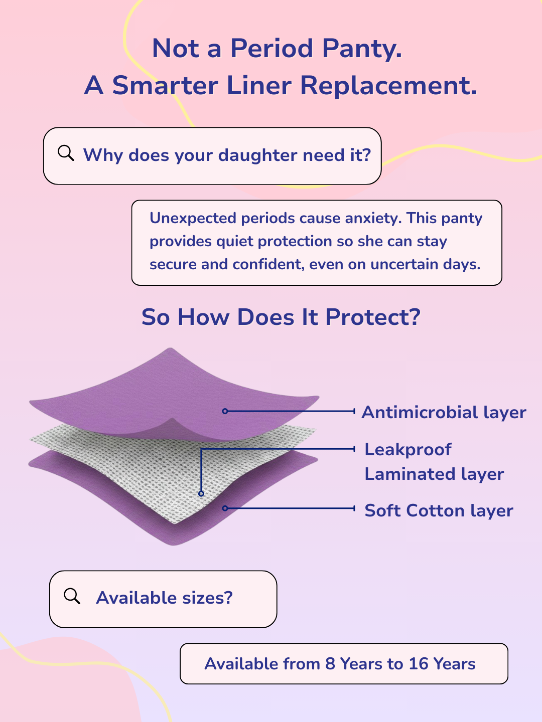 LAVENDER GIRLS HIGH-RISE LEAK PROOF