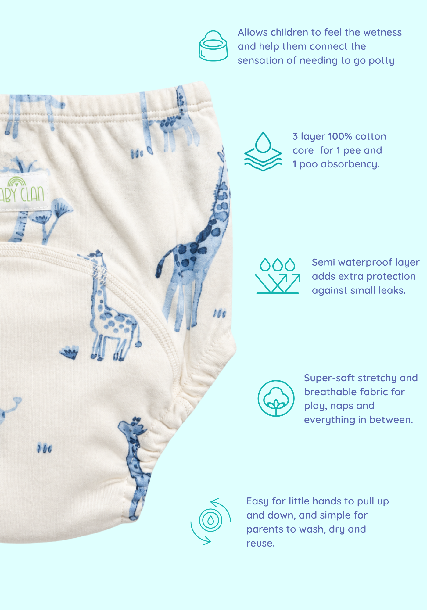 LITTLE SAFARI 3PK POTTY TRAINING PANTIES