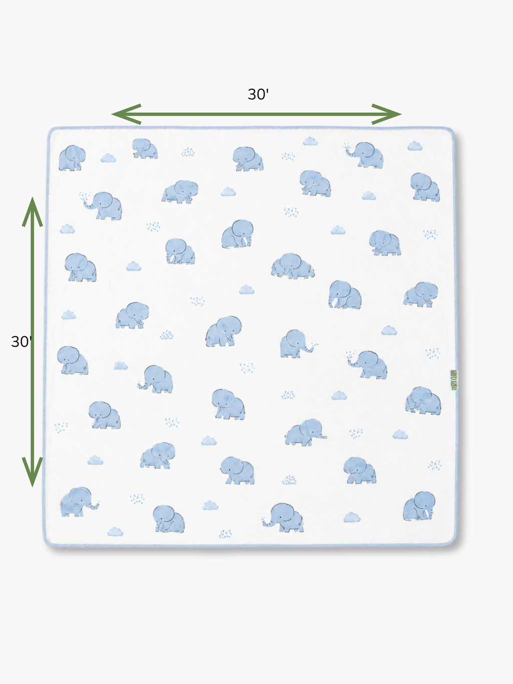 BLUE ELEPHANT COTTON BLANKET