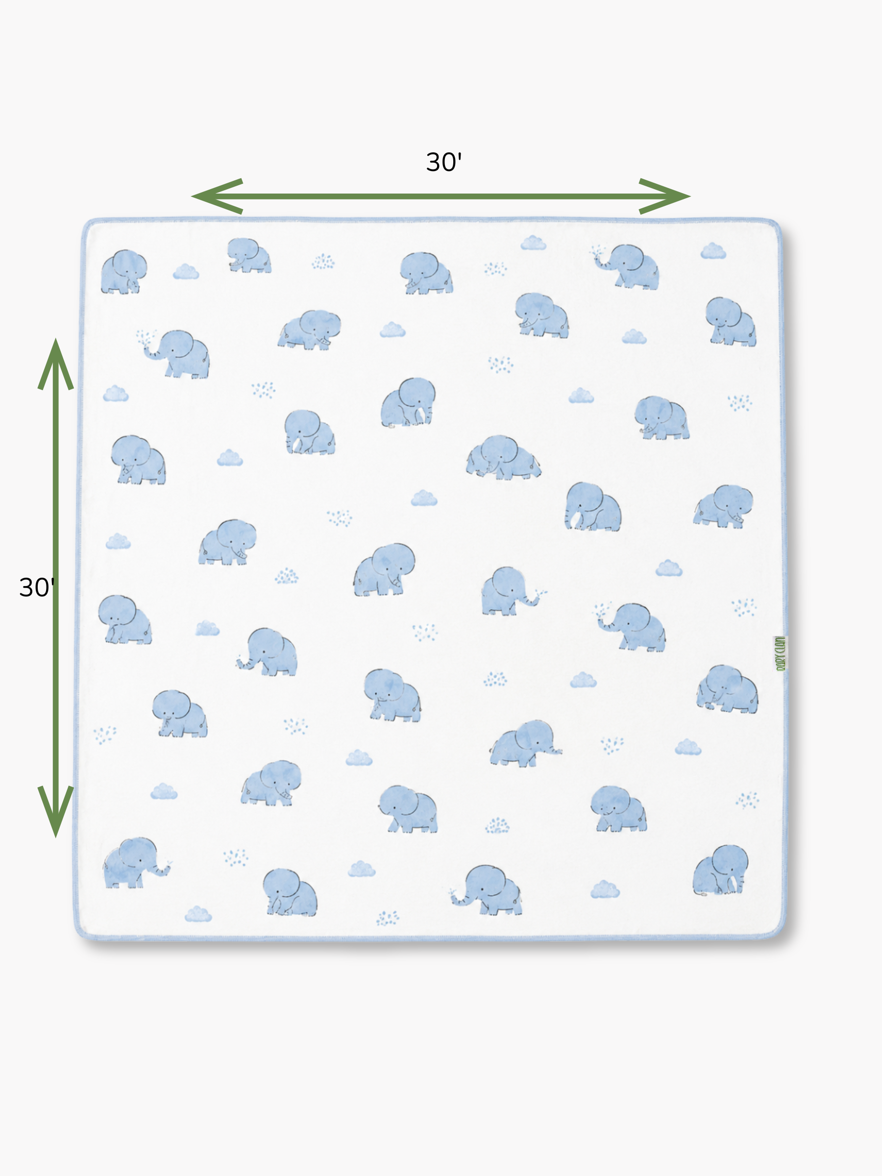 BLUE ELEPHANT COTTON BLANKET