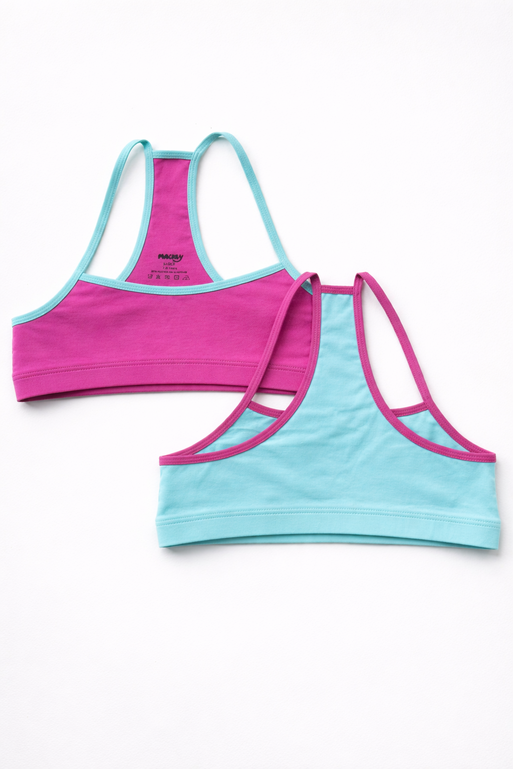 PINK & BLUE GIRLS SPAGHETTI STRAP TRAINER BRA – 2 PACK