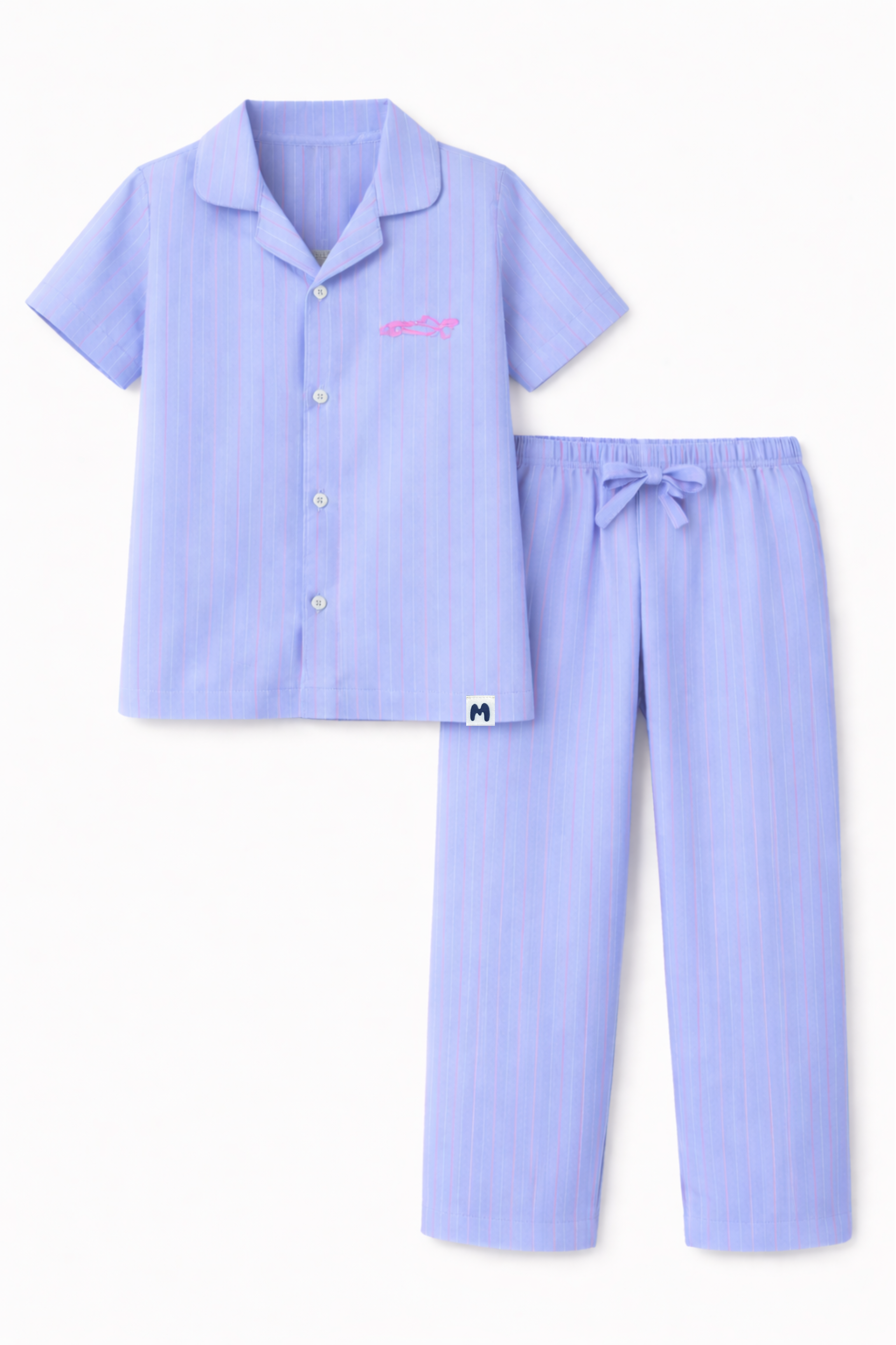 STRIPE BOYS FRONT OPEN SHORT SLEEVE PANT SET