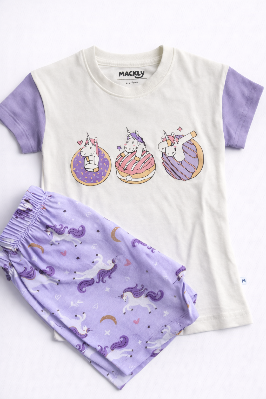 DOUGHNUT UNICORN – GIRLS SHORT SLEEVE SHORT SET