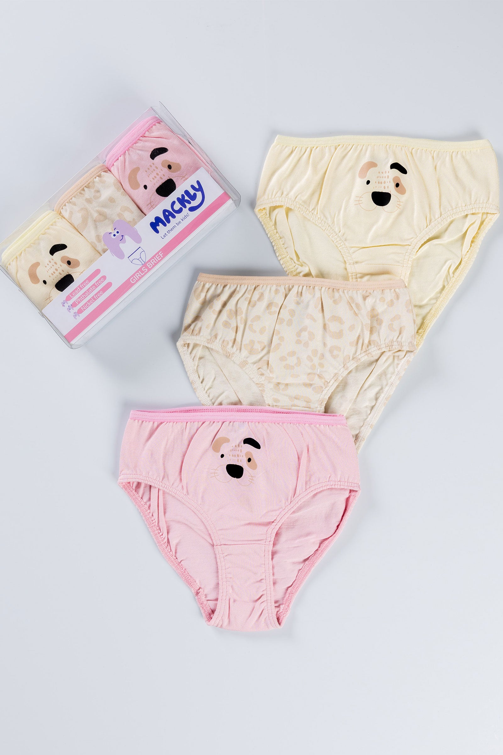 PUP GIRLS BRIEF - PACK OF 3