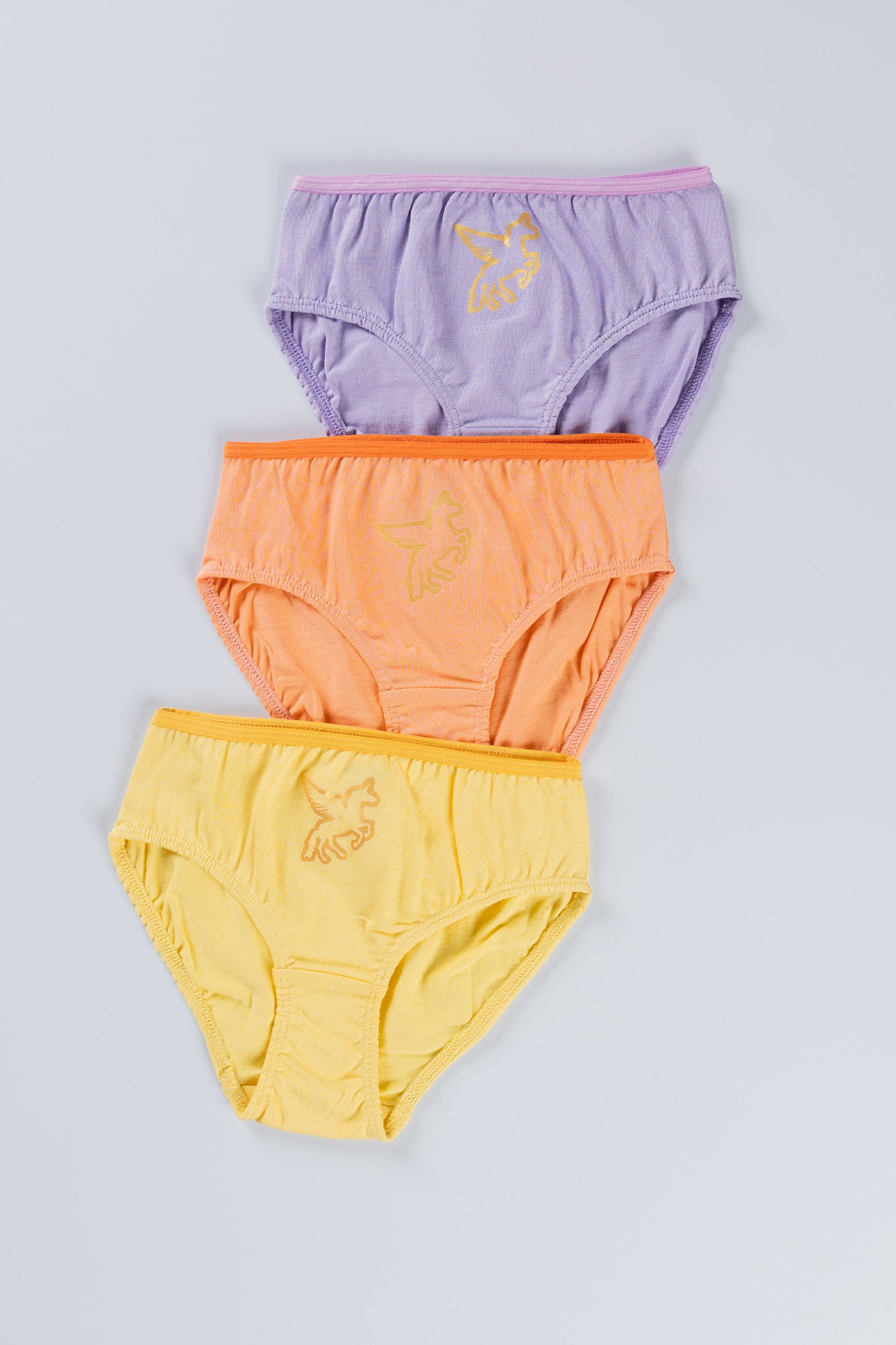 UNICORN GLITTER GIRLS BRIEF - PACK OF 3