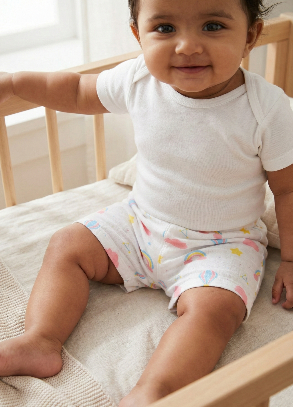 GIRLS RAINBOW MUSLIN SHORT